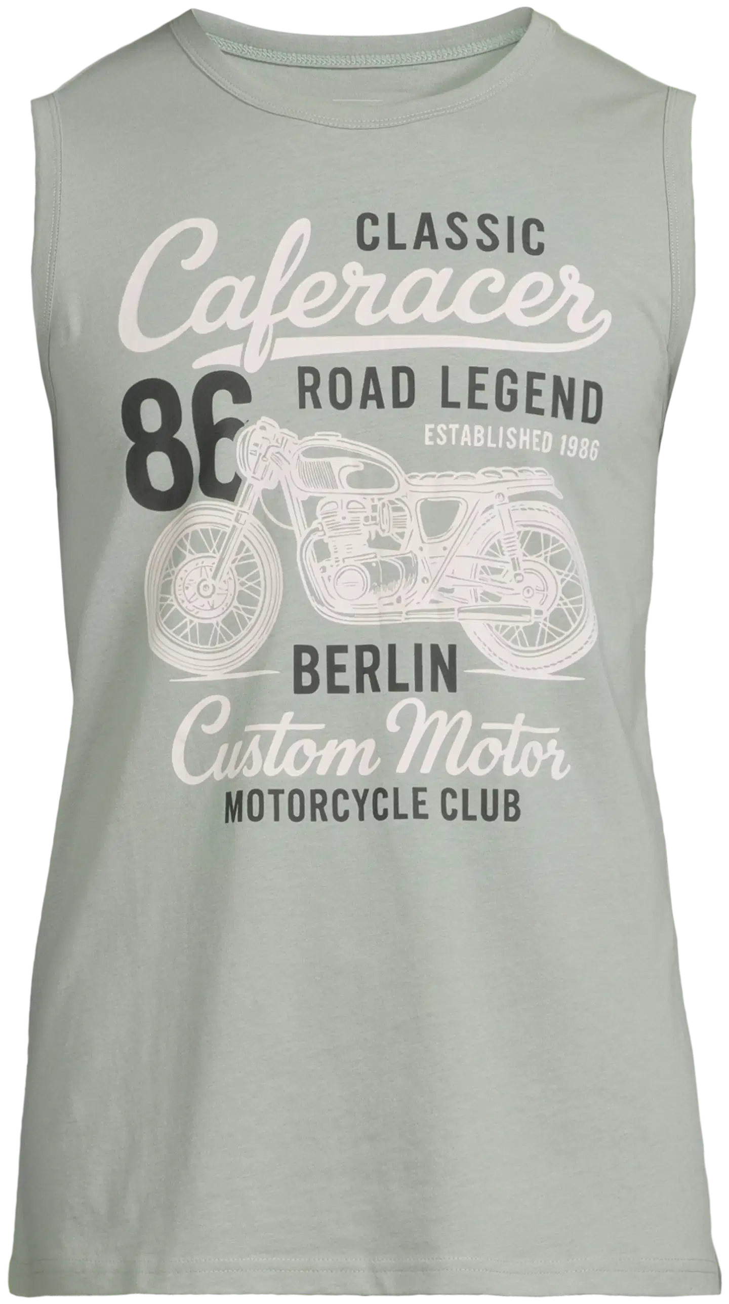 House miesten hihaton t-paita Caferacer 195H152615 - Sage Green - 2