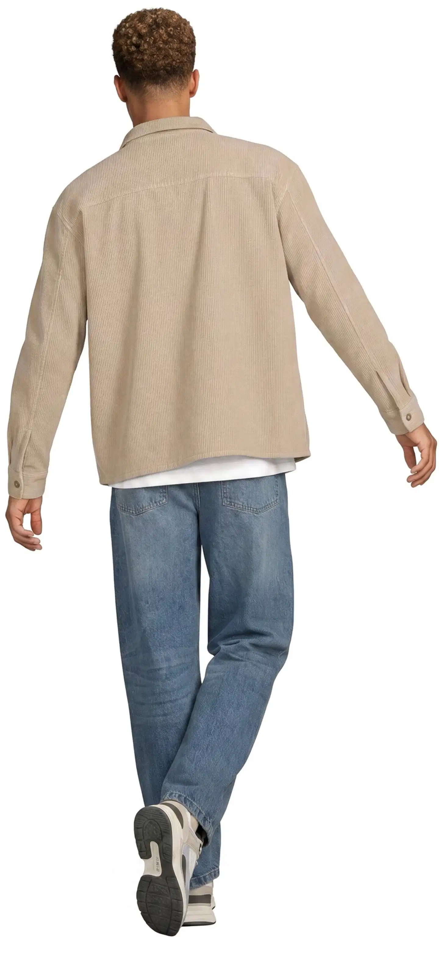WKLY. miesten vakosamettinen paitatakki loose fit 194W312673 - Sand - 4