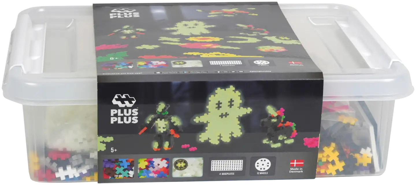 Plus-Plus Glow 2000 palaa sekä säilytyslaatikko - 5