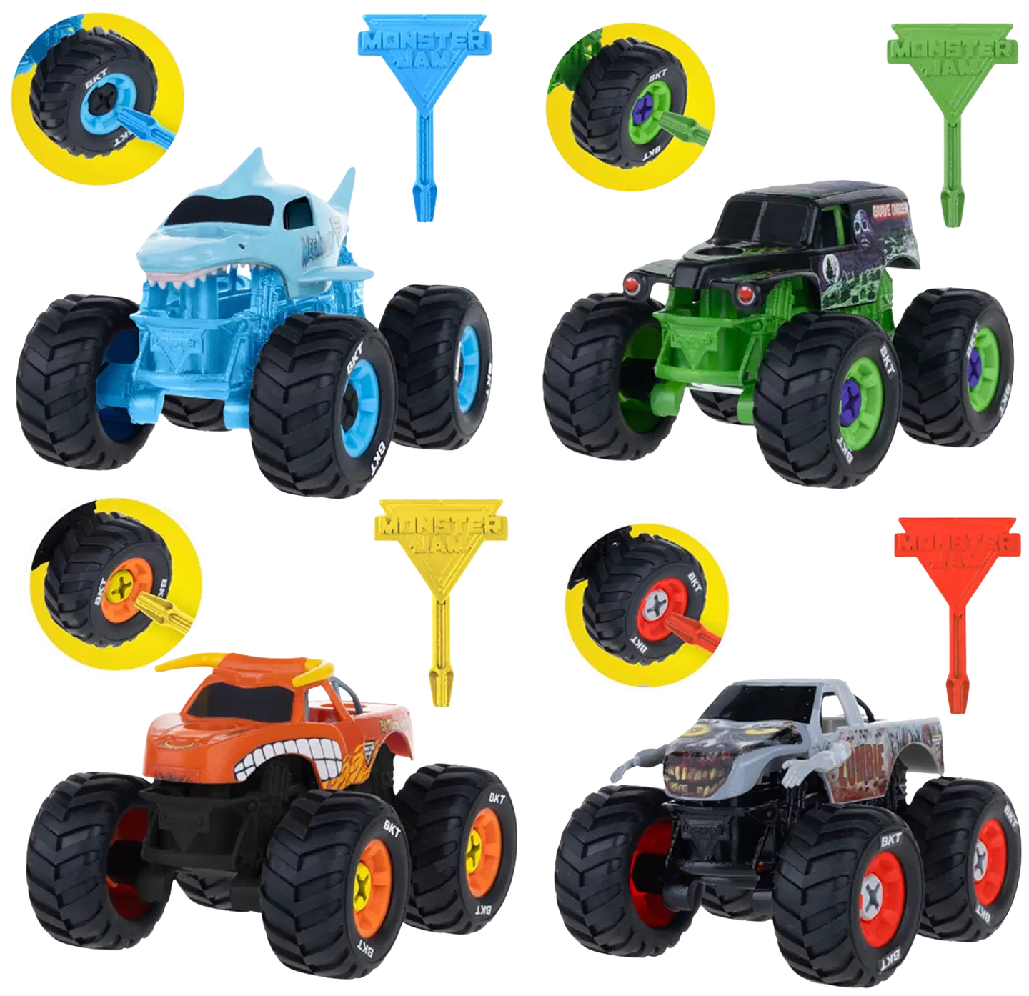 Monster Jam Mechanix 1:43 Kokoa ja Pura Tuplapakkaus lajitelma