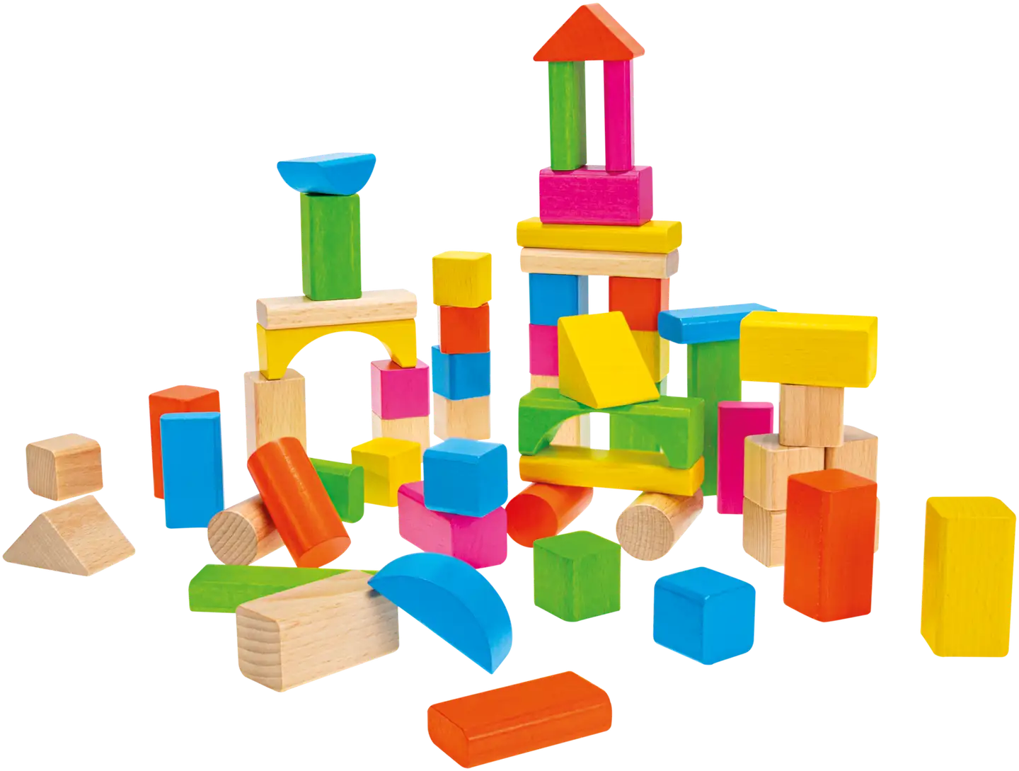 Heros rakennussarja Blocks Luonnonväriset ja värikkäät puiset palikat 60 osaa - 3