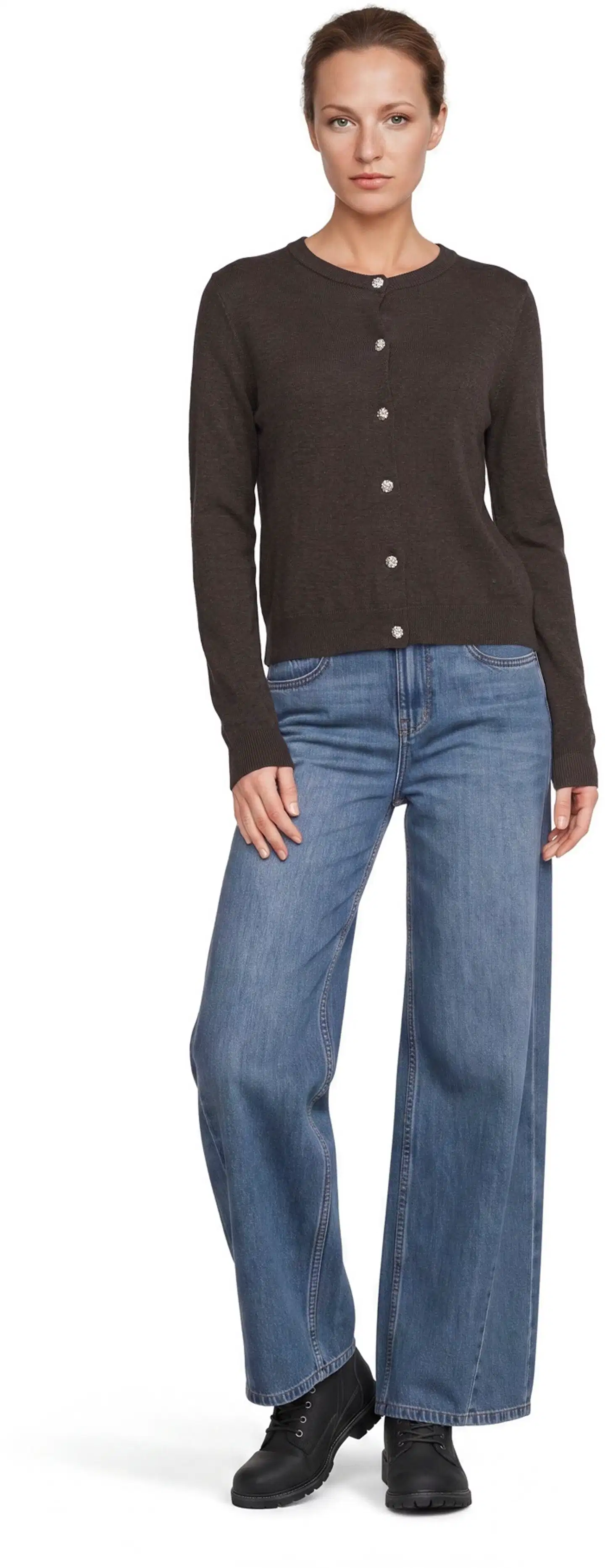 London Fog naisten merinoneuletakki 213L263604 - brown - 4