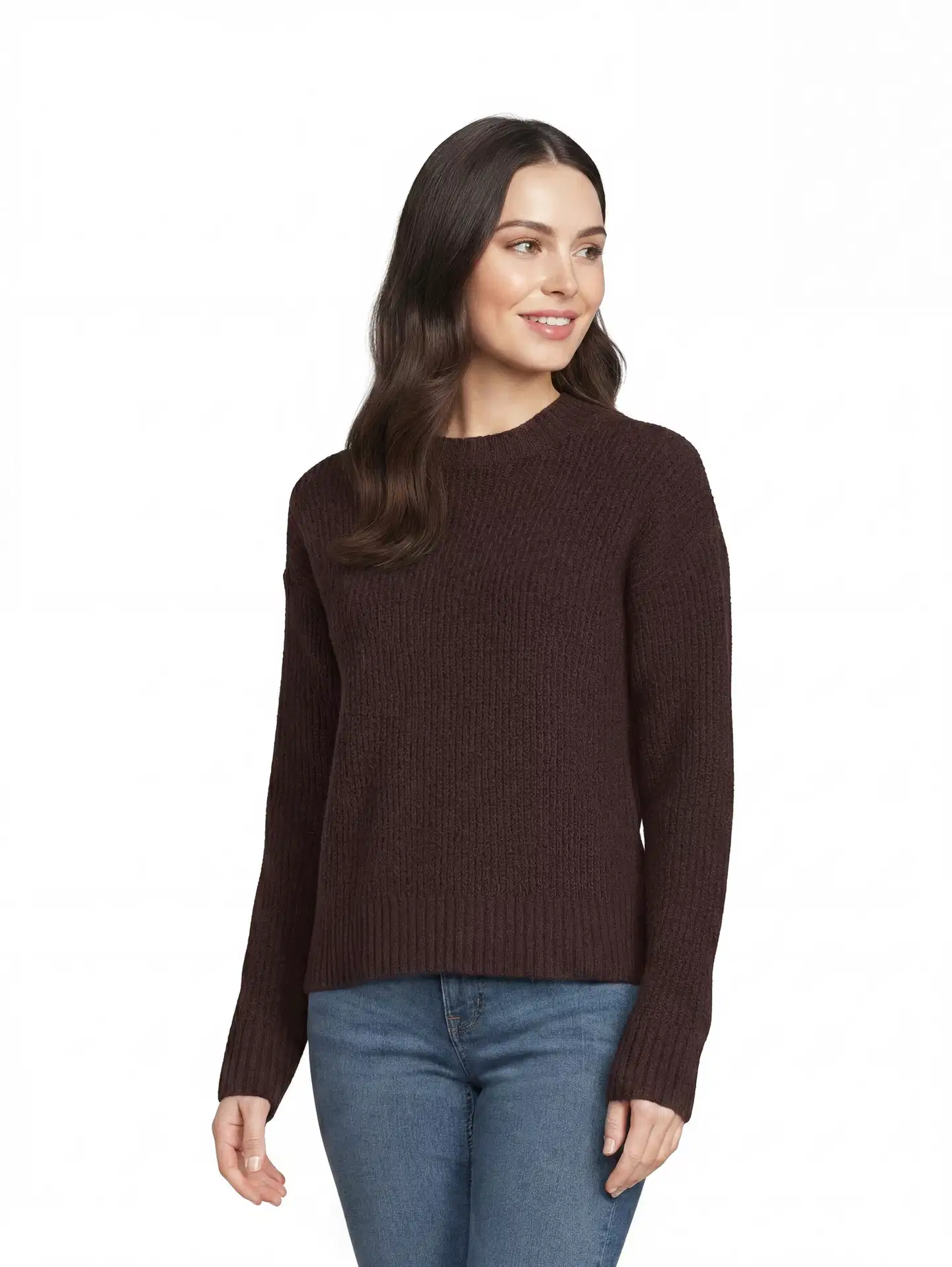 House naisten neulepusero kilppari soft 213H264013 - brown as cutting - 1