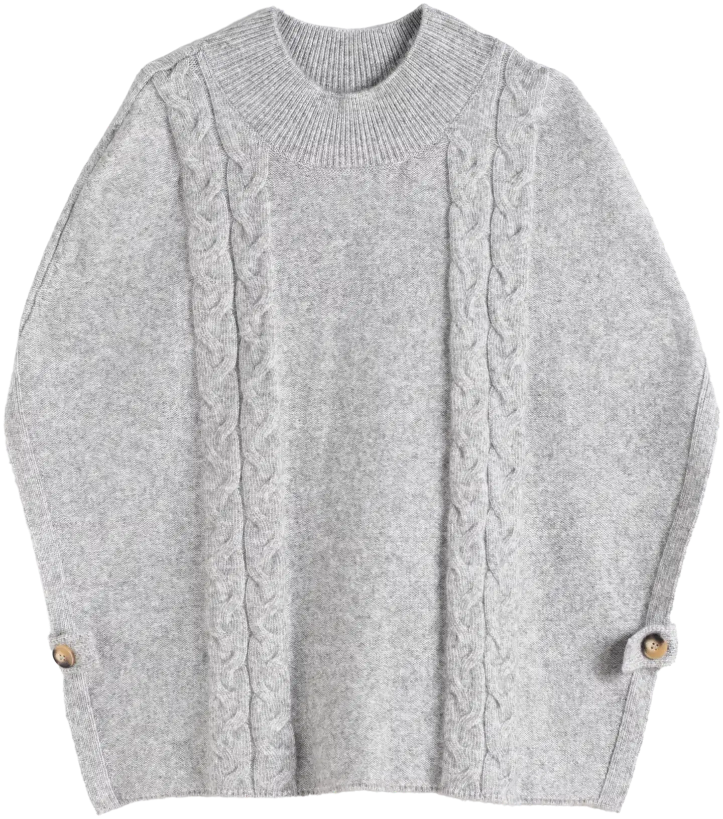 TEX naisten neuleponcho I249915 - GREY - 4