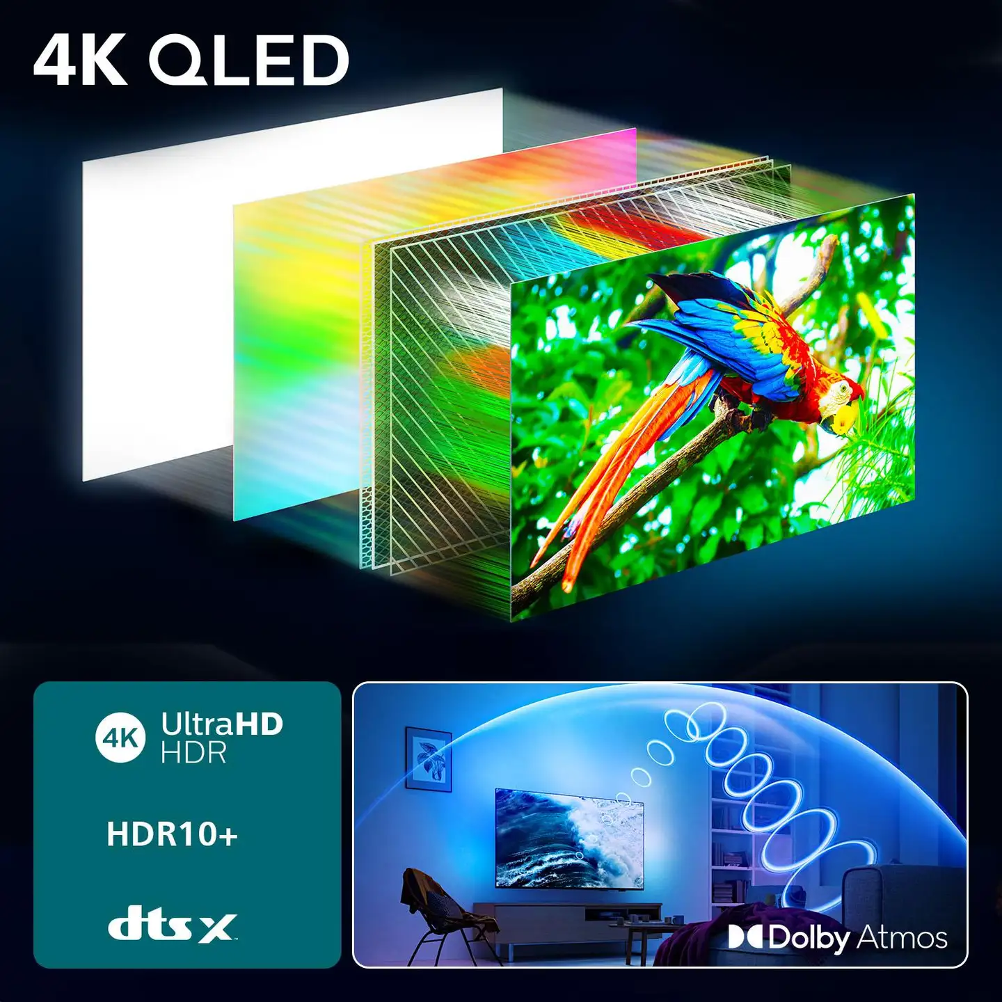 Philips 50" 4K UHD Smart Ambilight QLED TV 50PUS8550/12 - 5