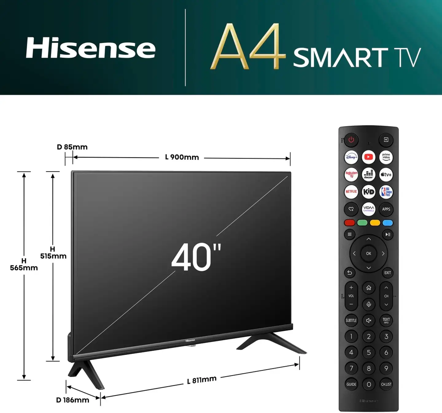 Hisense 40" FullHD Smart LED TV 40A4N - 5