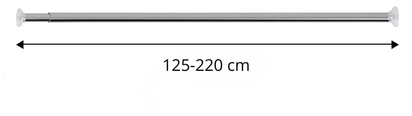 Ihanin suihkuverhotanko hopea 125-220 17/20mm - 3