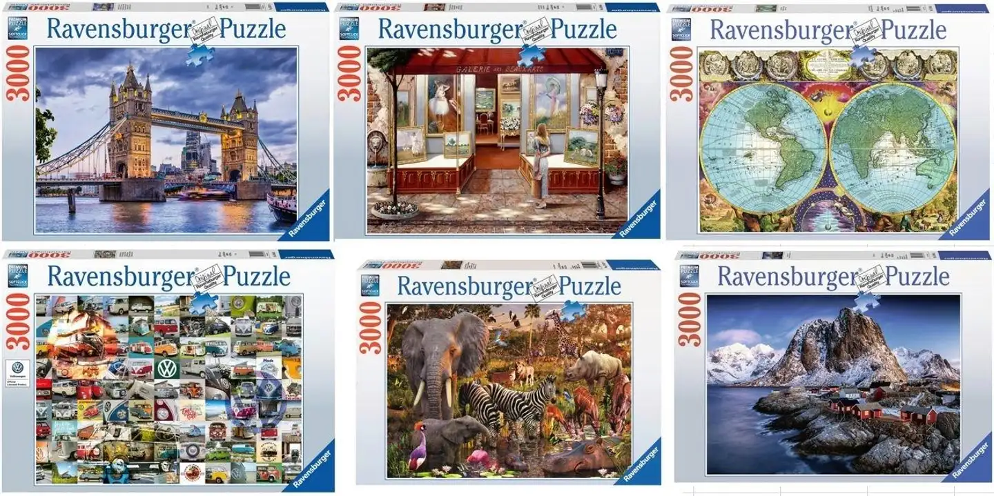 Ravensburger palapeli 3000 palaa, erilaisia