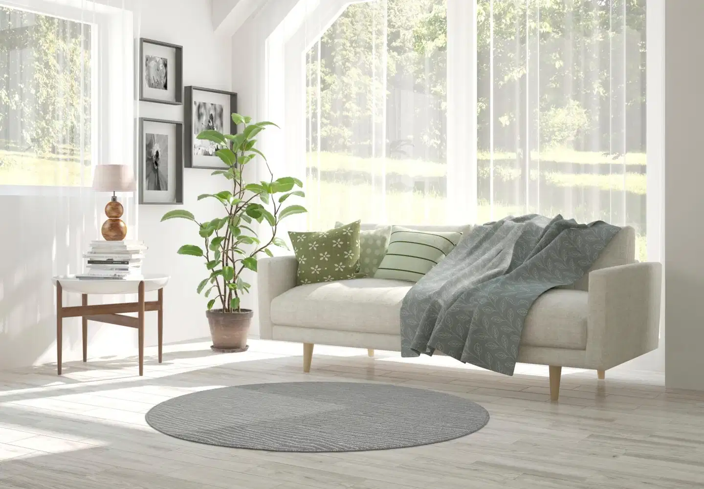 House matto Lyra 133 cm pyöreä harmaa - 5
