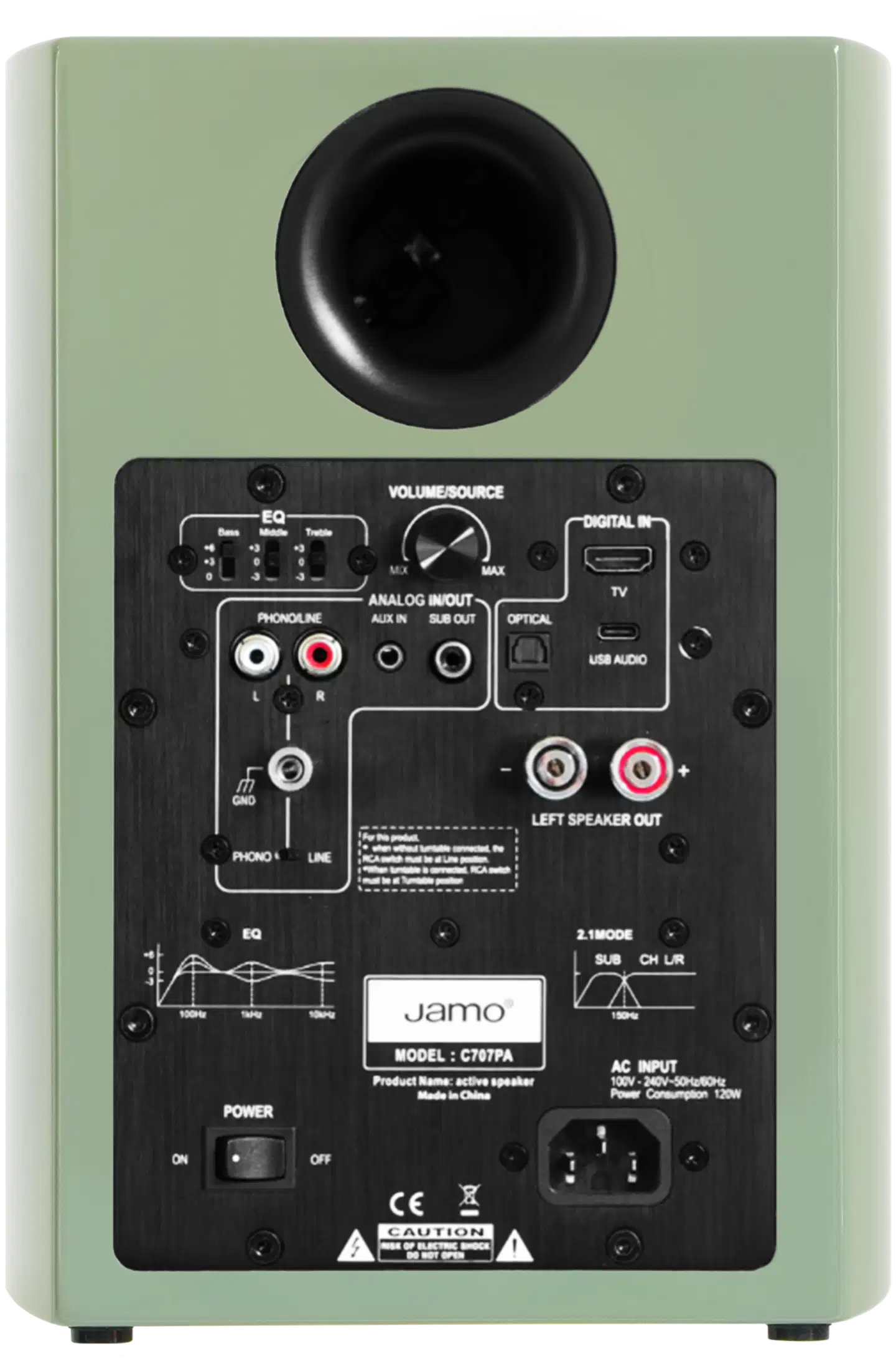 Jamo aktiivikaiutinpari C707PA High Gloss Khaki Green - 3