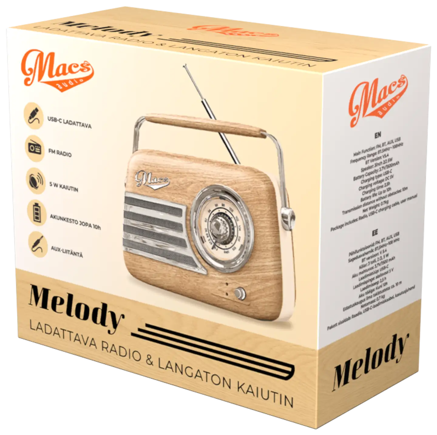 Macs radio Bluetooth kaiuttimella Melody puu - 1