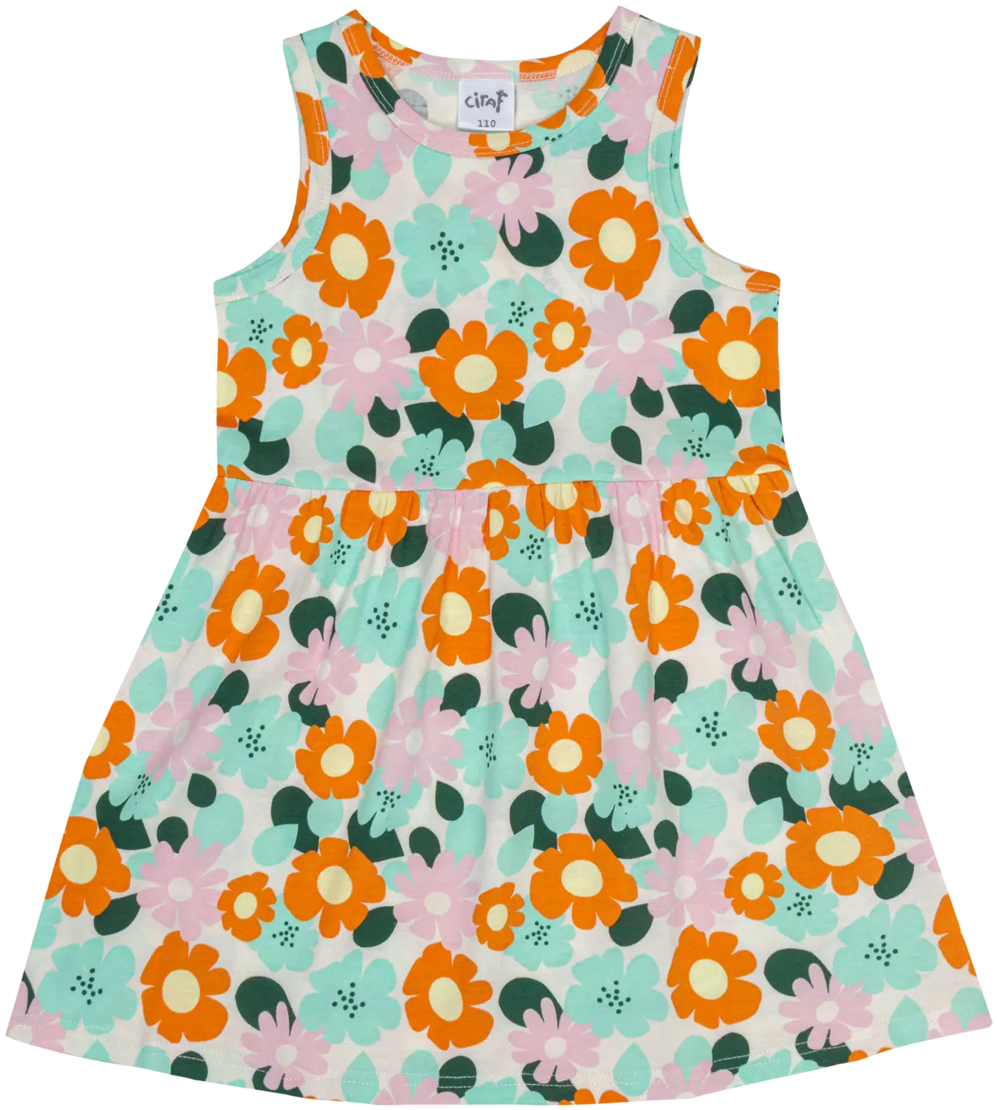 Ciraf lasten mekko kukka 25TC261625 - green flower aop - 1
