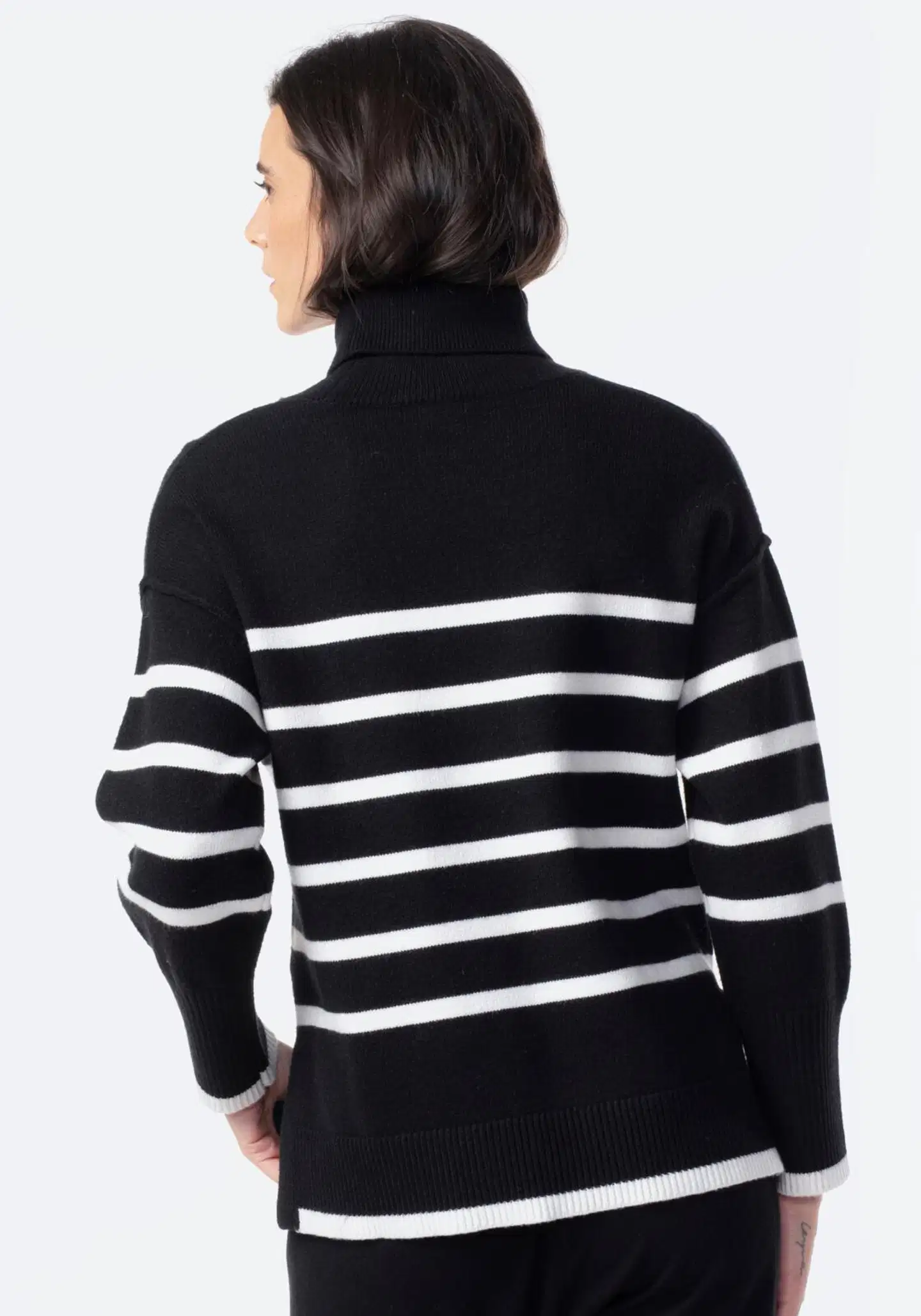 TEX naisten pooloneule I291411 - BLACK 1 - 3