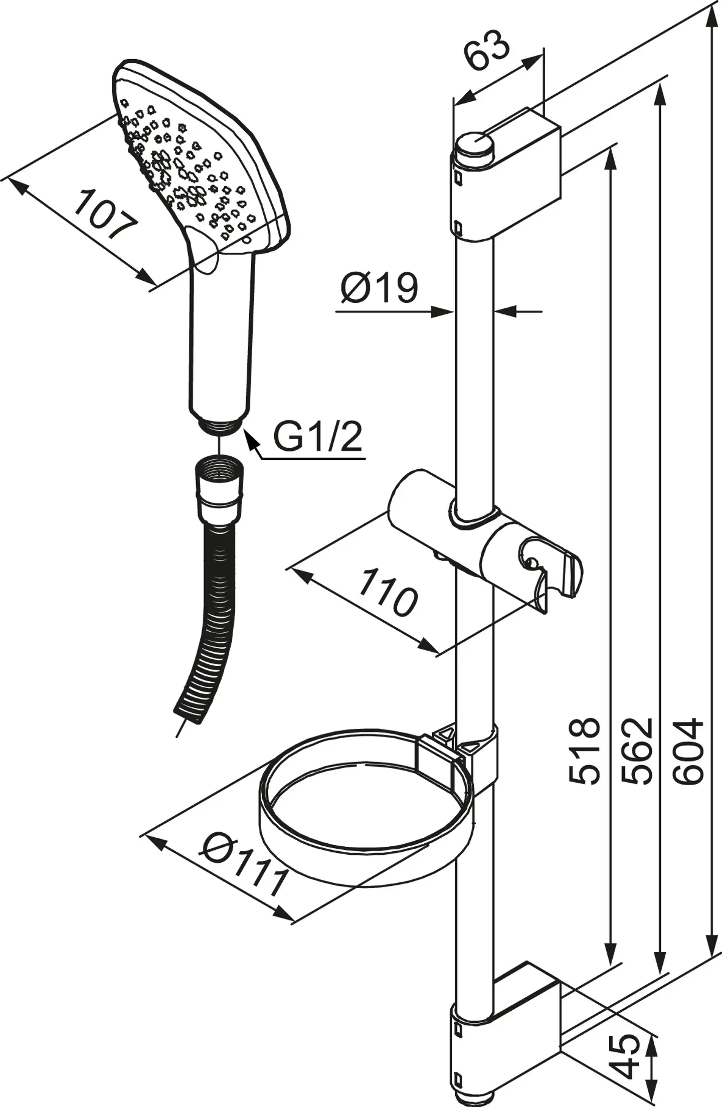 Mora suihkusetti Lionx 130390 3-toiminen - 2