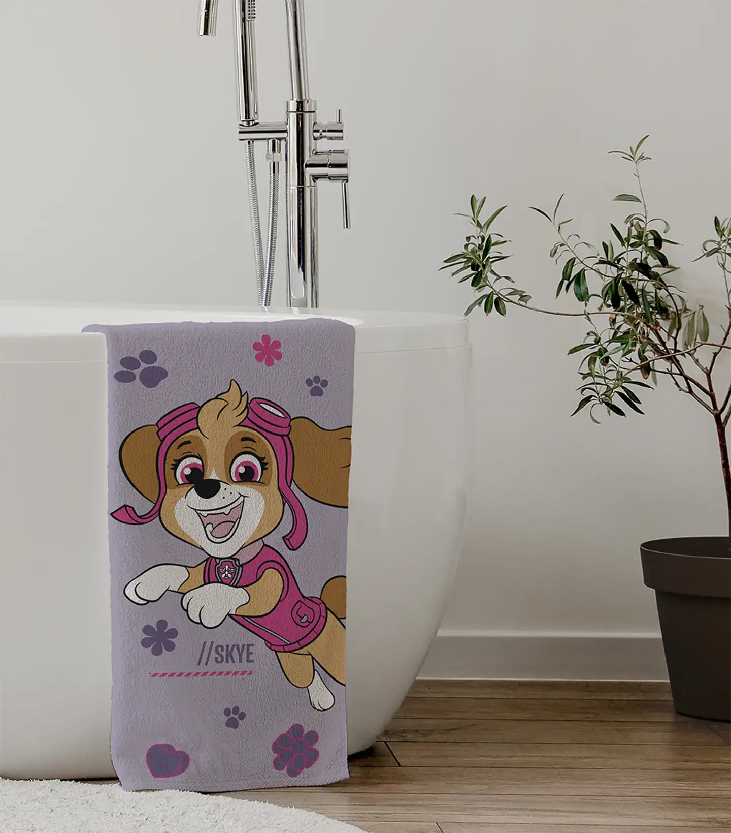 Paw Patrol lasten kylpypyyhe 70x140 cm lila - 6