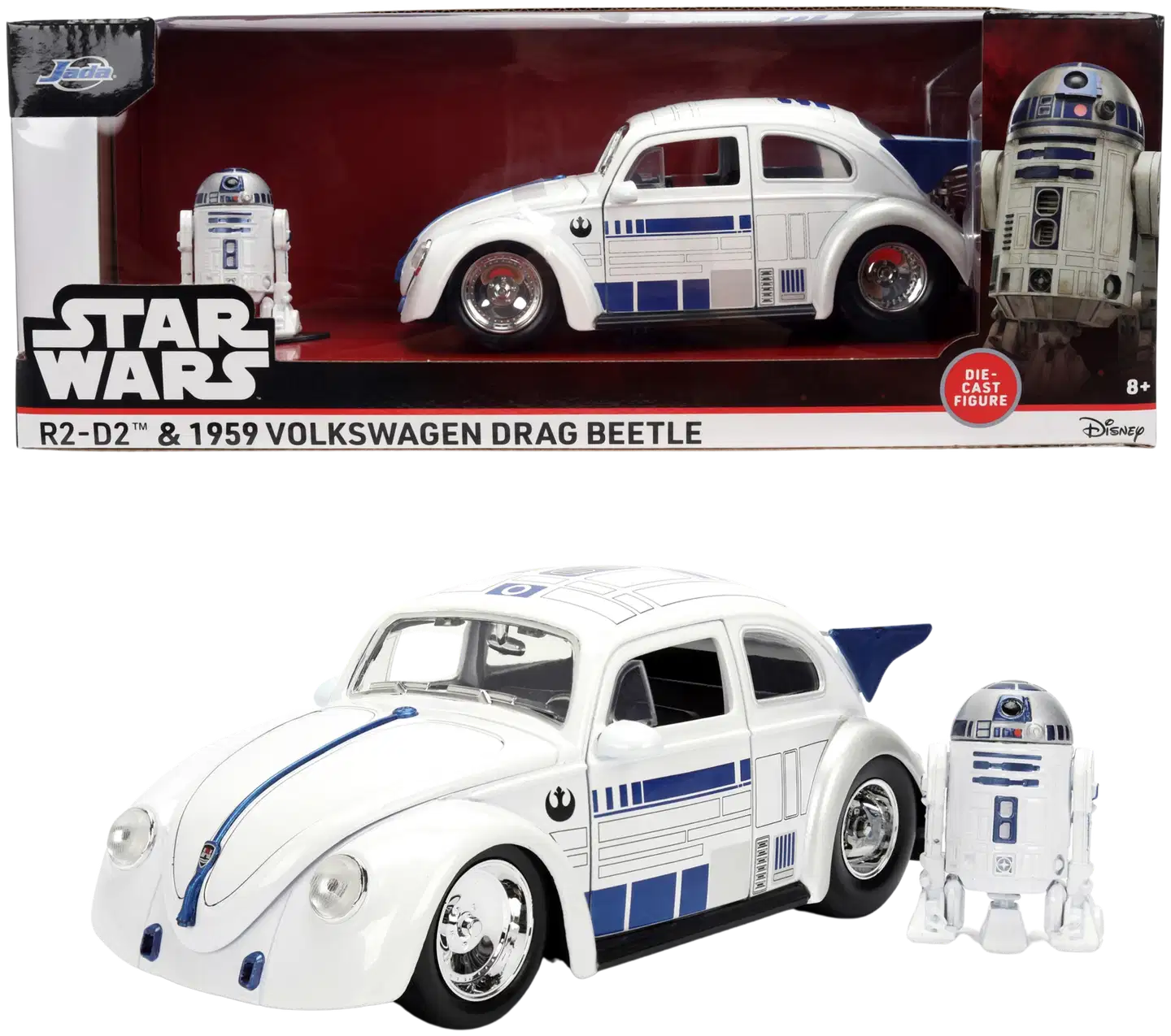 Jada Disney Star Wars R2D2 1959 VW Drag Beetle, 19 cm, 1:24, die-cast - 1