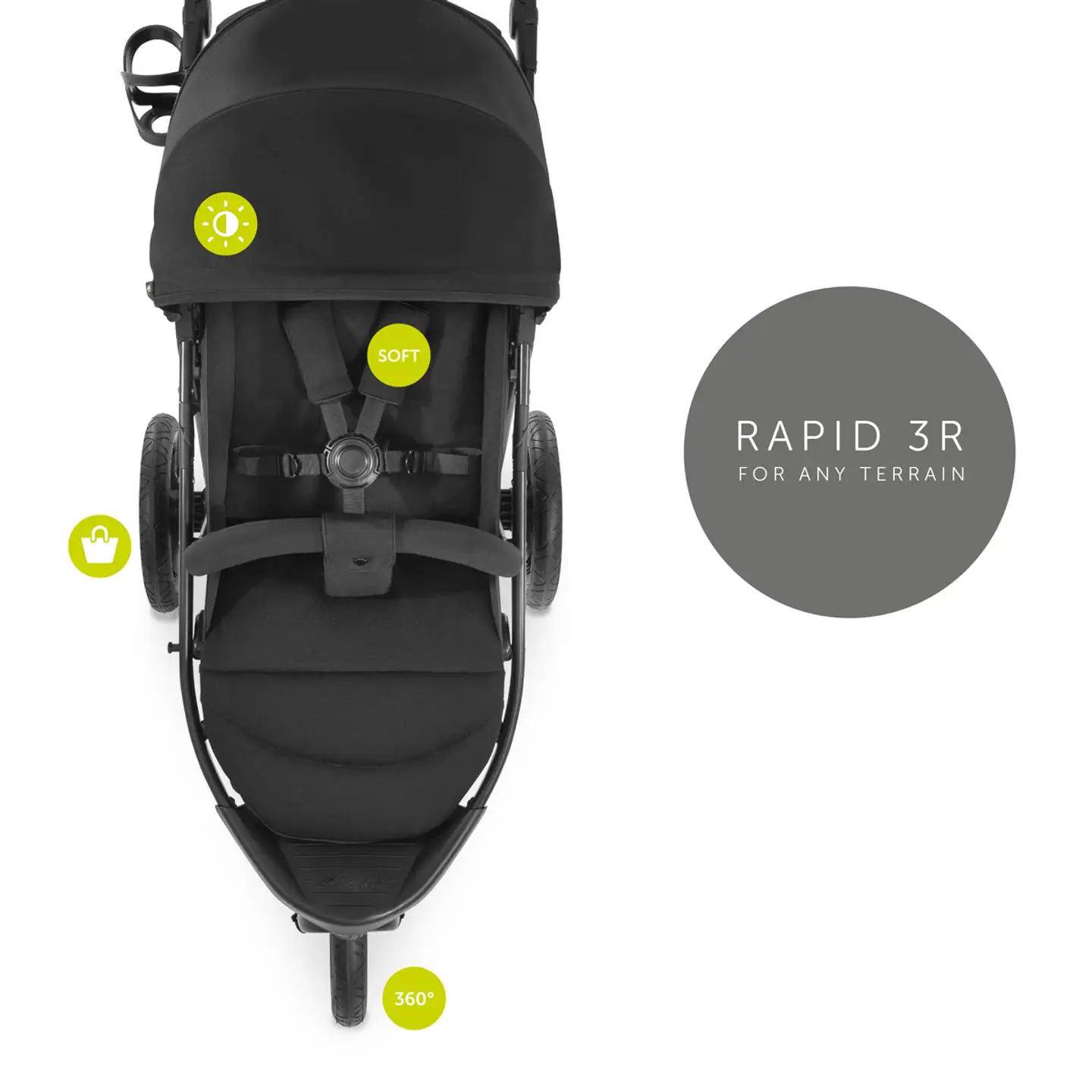 Hauck rattaat Rapid 3R musta - 13