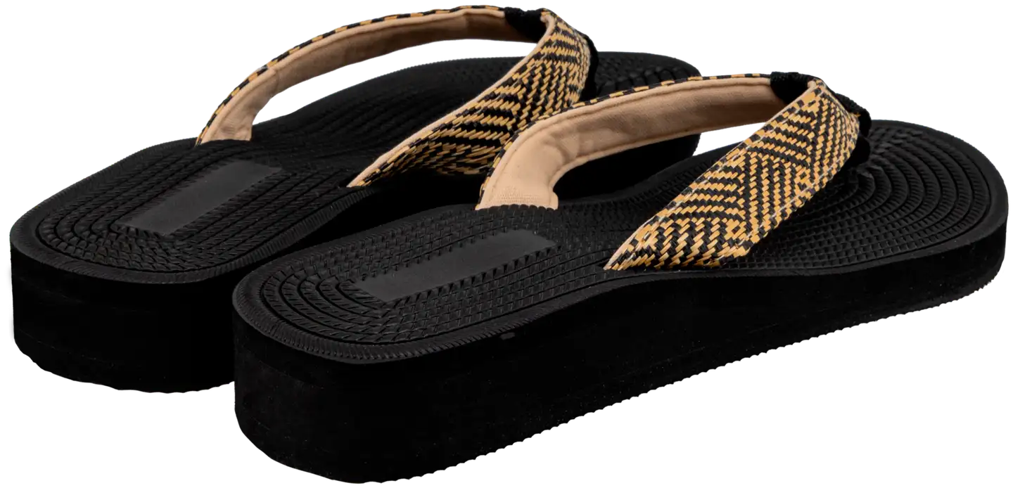 TEX naisten kiilapohjaiset varvassandaalit I984597 - BLACK 1 - 2