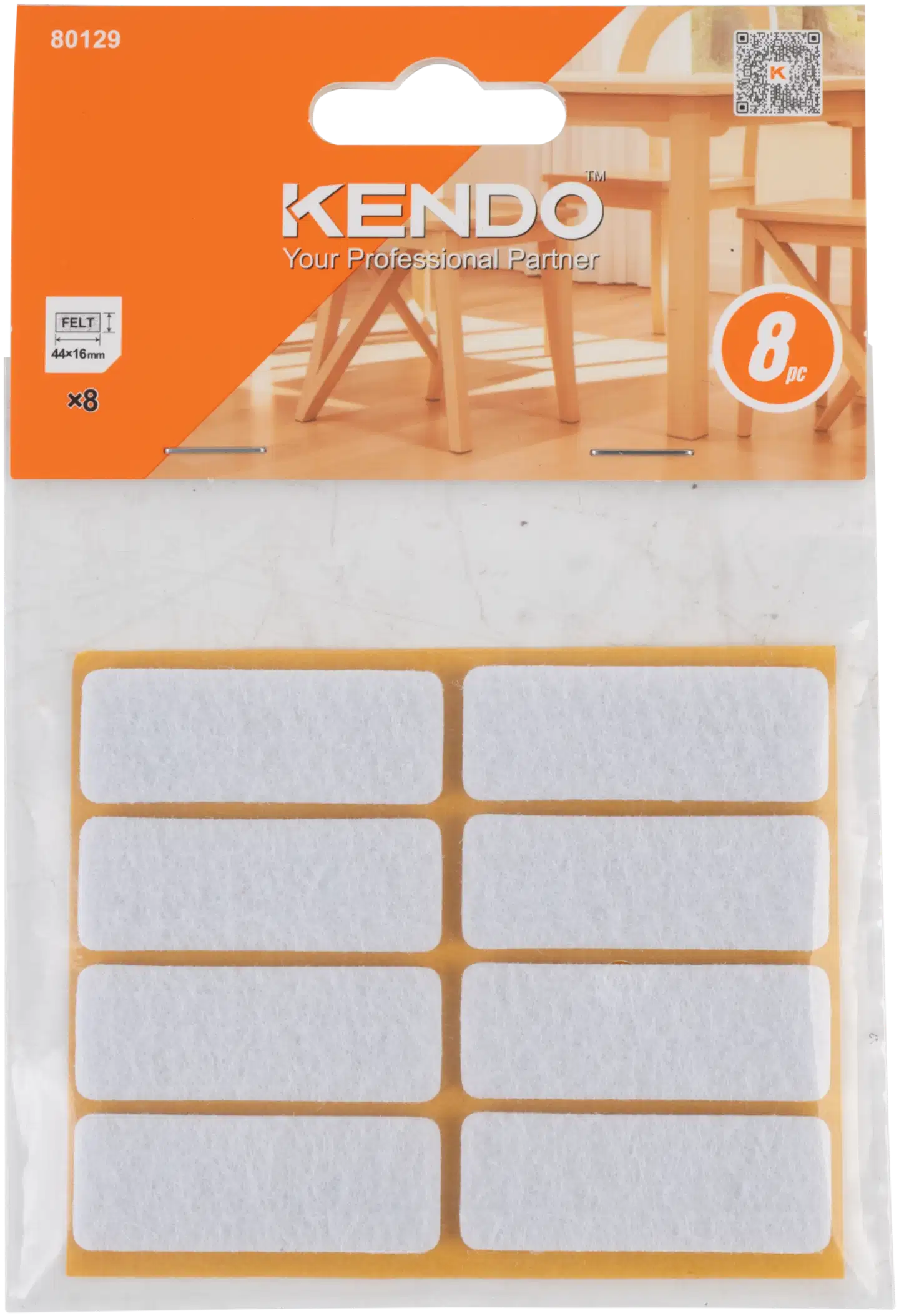 Kendo huopatassu 16 x 44 mm 8 kpl, valkoinen - 1
