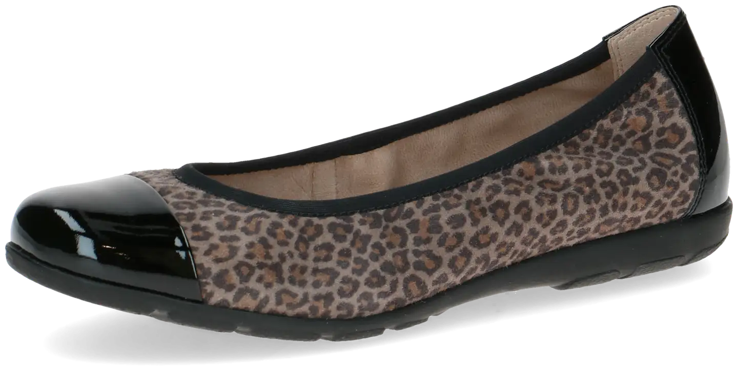 Caprice naisten ballerina - Black leo comb