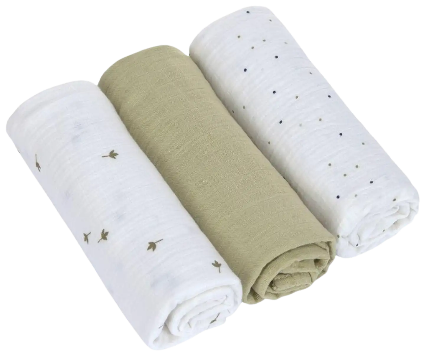 Lässig puuvillaharso 85cm Leave Olive 3 kpl - 1