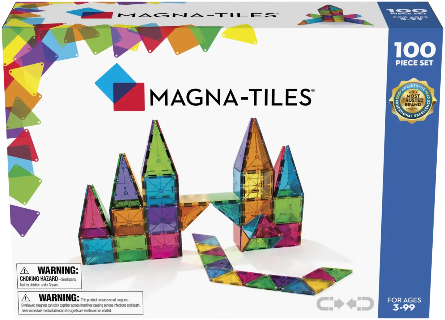 MAGNA-TILES® Clear Colours 100 osaa -magneettirakennussarja - 1