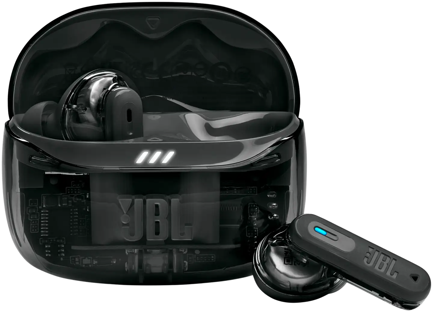 JBL Bluetooth vastamelunappikuulokkeet Tune Beam 2 läpinäkyvä musta - 1