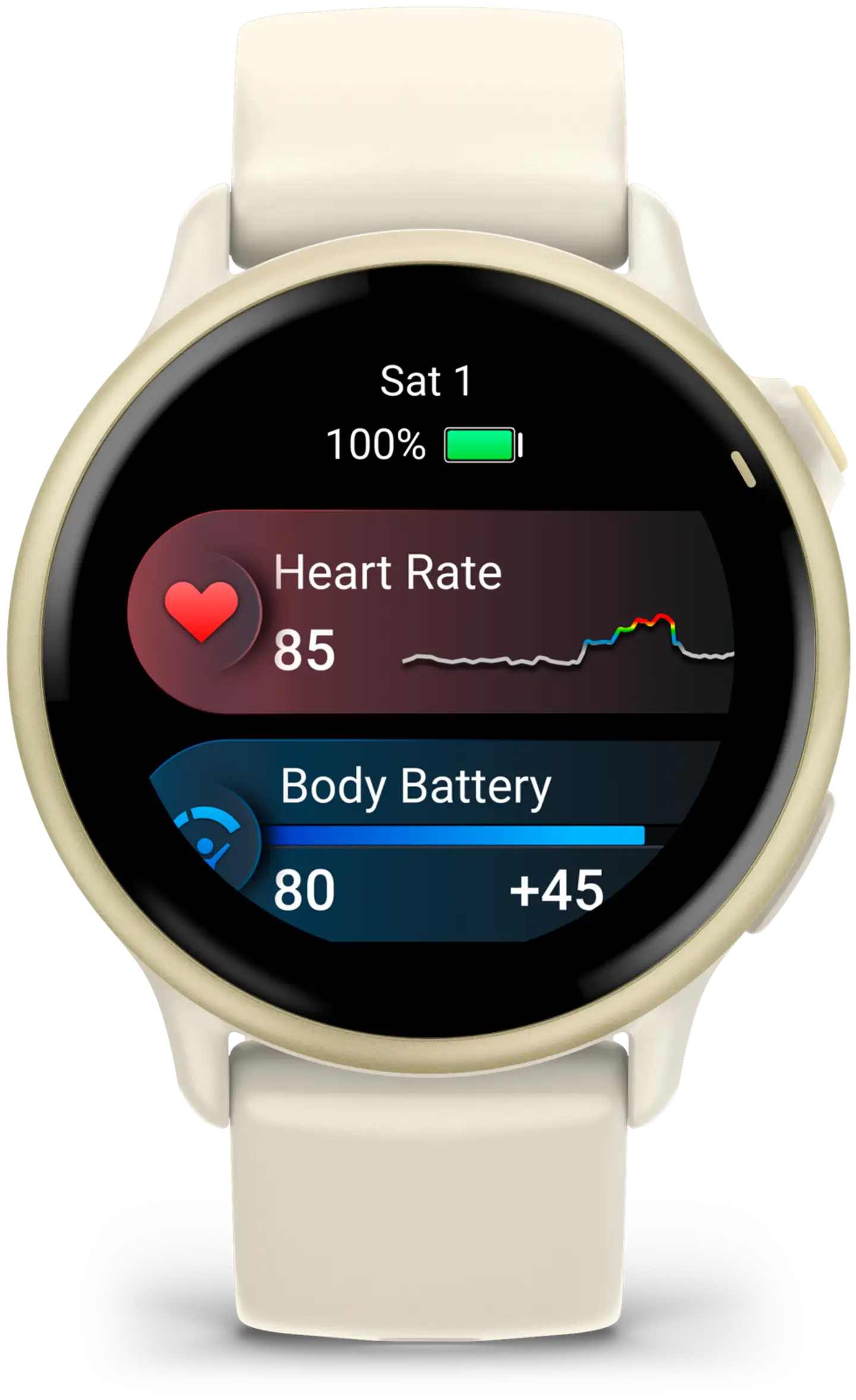 Garmin älykello Vivoactive 6 vaalea kulta ja luunvärinen hihna - 3