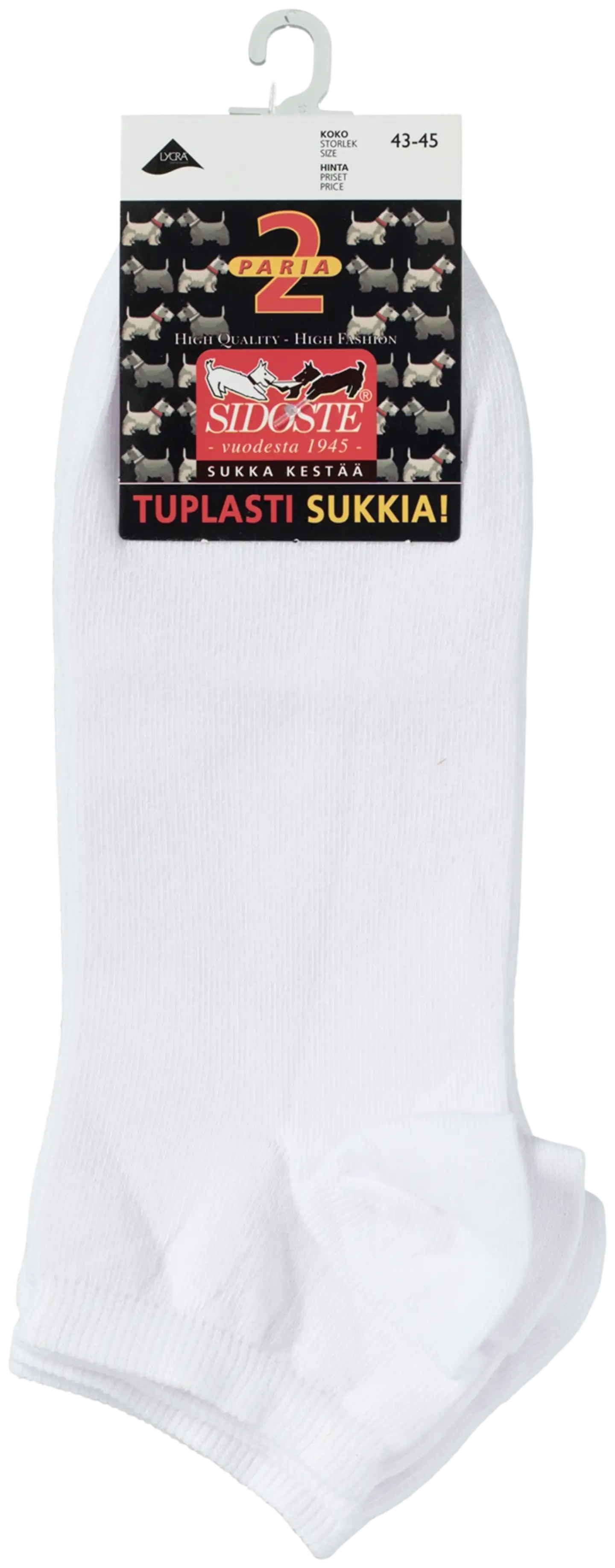 Sidoste miesten sneaker sukat 2-pack 7785 - VALKOINEN