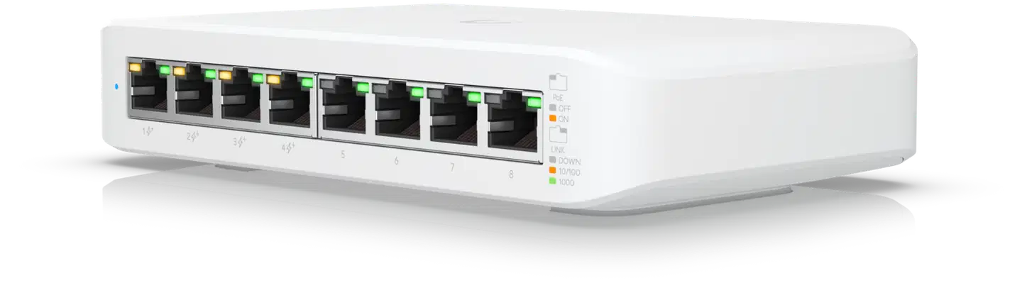 Ubiquiti edullinen 8-porttinen gigabit PoE -pöytäkytkin USW-Lite-8-POE - 1