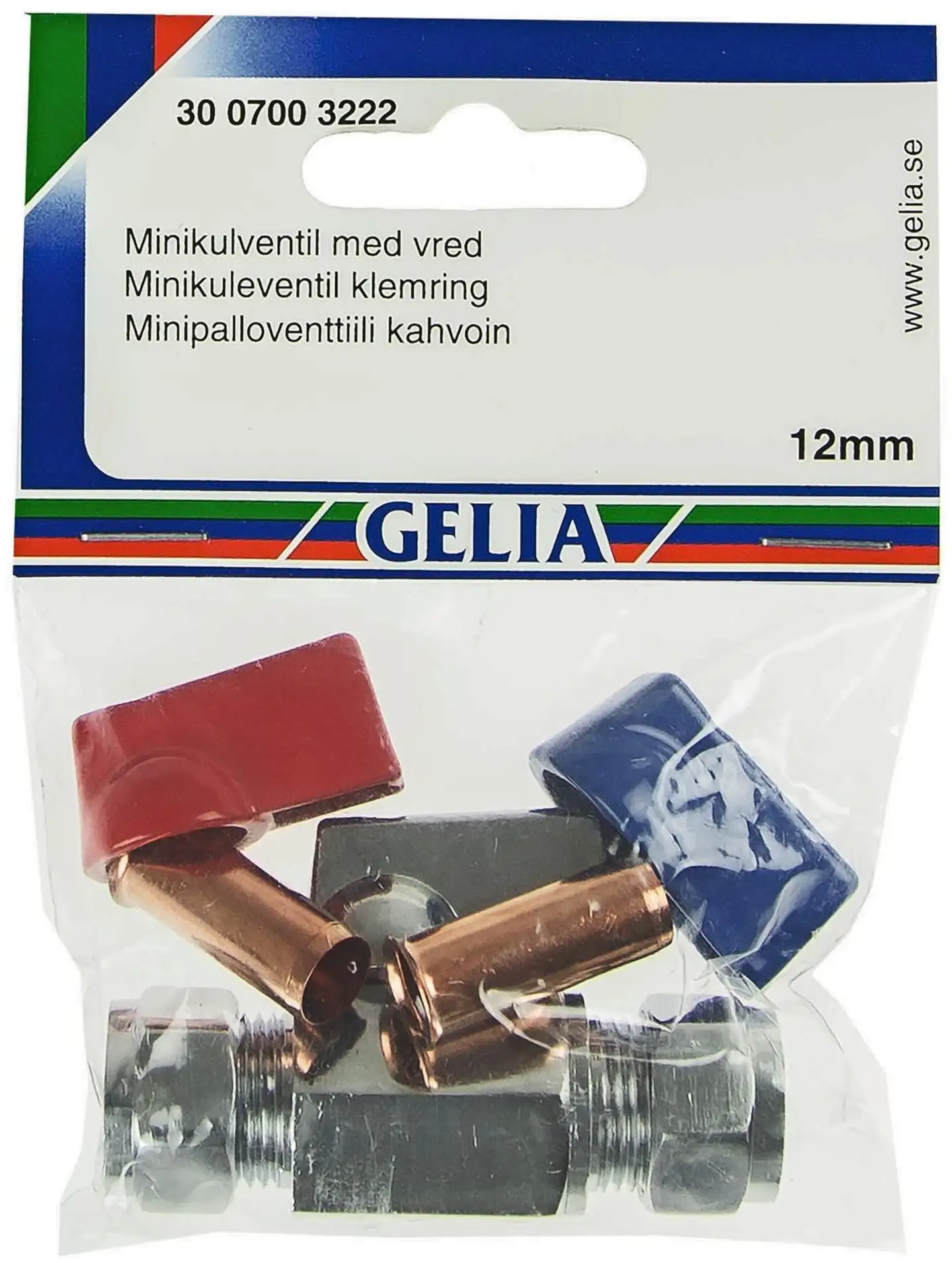 Gelia kuulasulku kahvalla 12x12mm kromattu