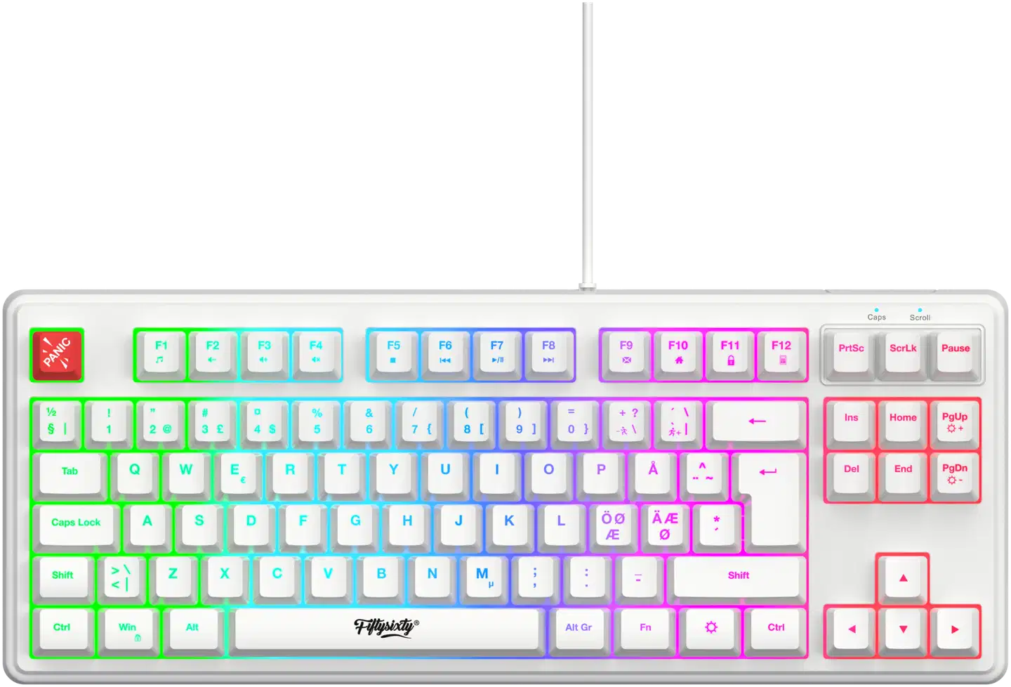 5060 STINGRAY TKL LED Pelinäppäimistö valkoinen - 1