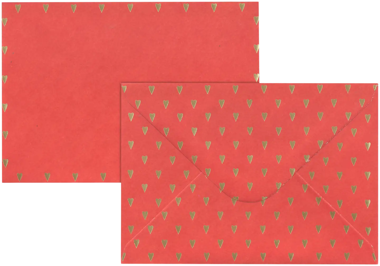 J.K. Primeco foliokirjekuori C6 Sydämet punainen kulta 10kpl - 1