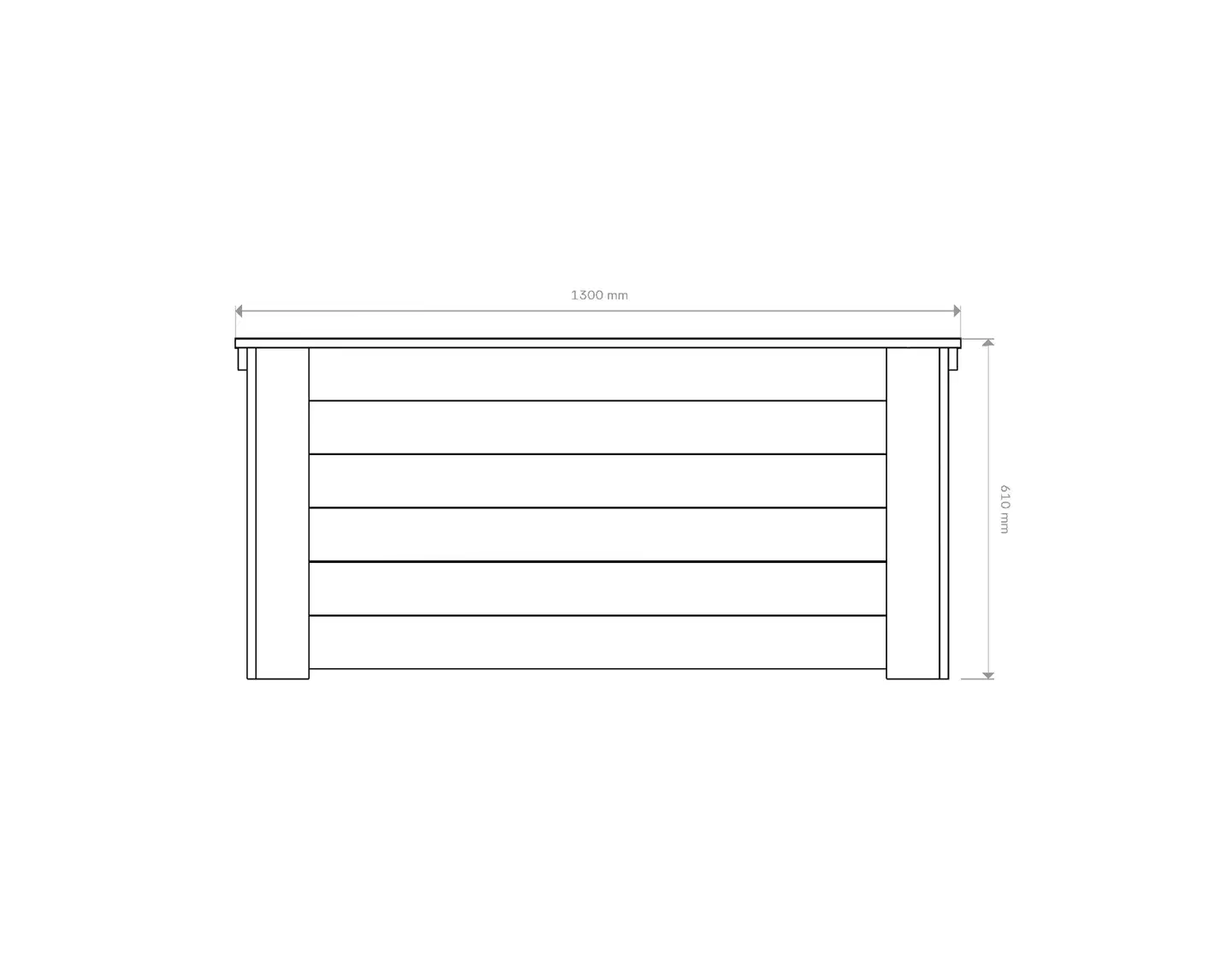 Piha-arkku, vaalean harmaa, 57x61x130cm - 2