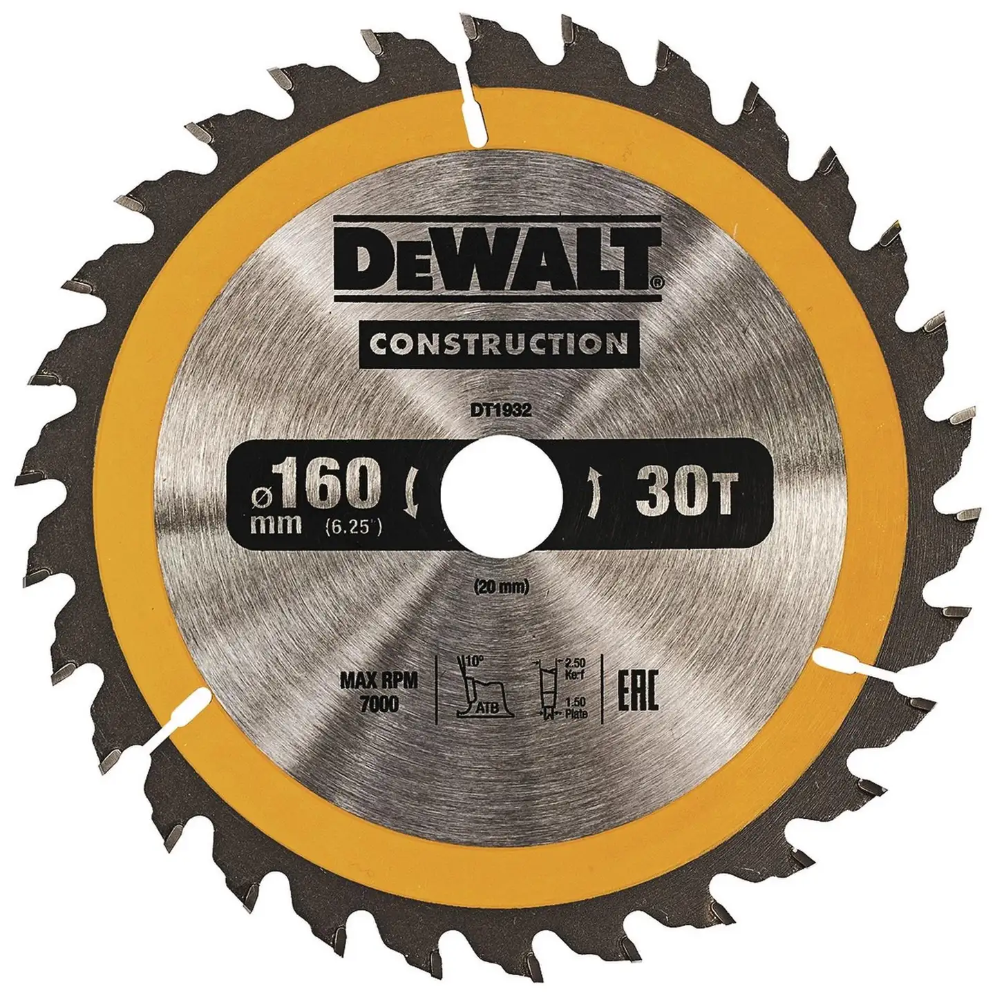 DeWALT pyörösahanterä 160x20mm 30t