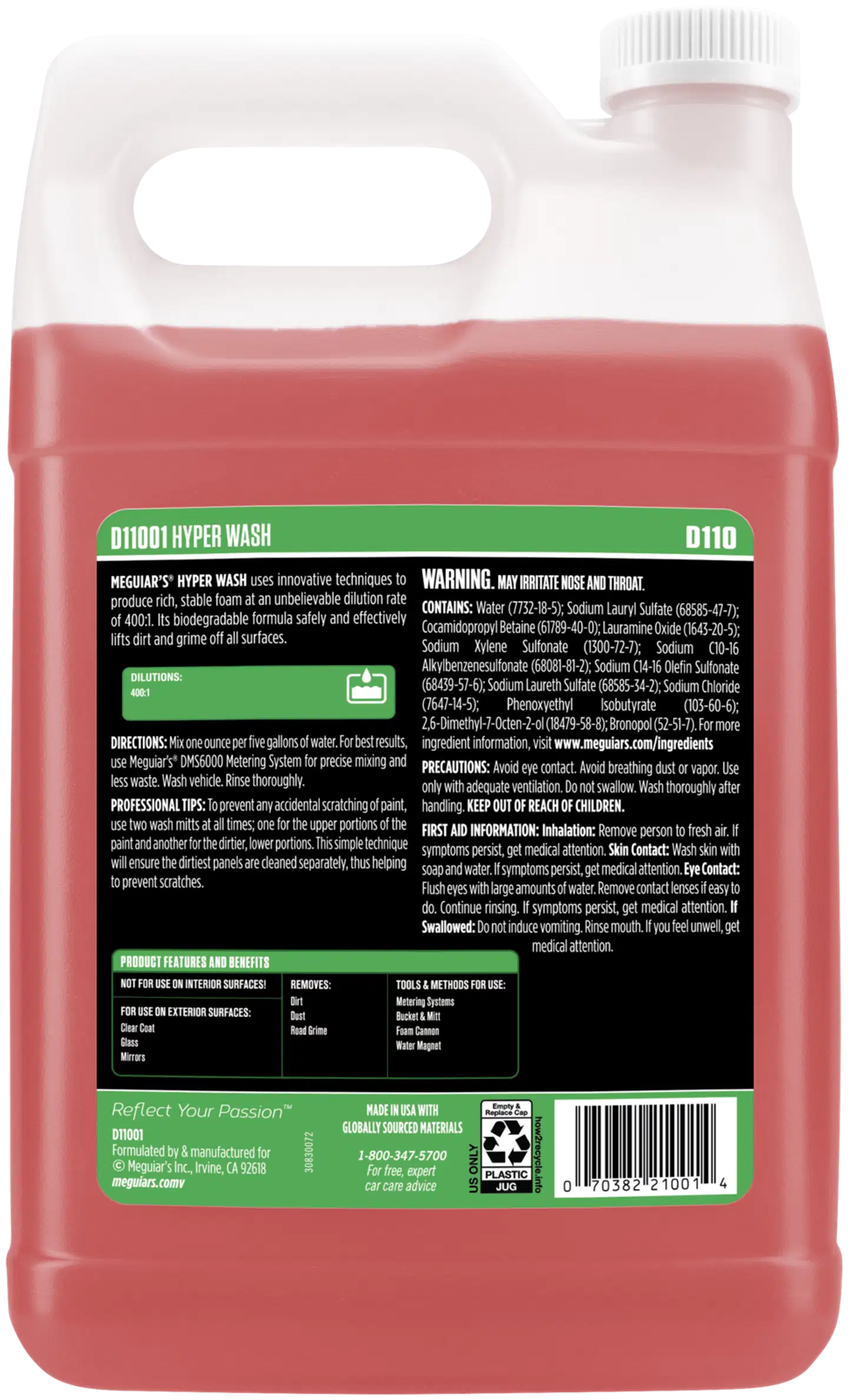 Meguiars Pro hyper wash, tehokas shamppoo, esipesuaine ja vaahtopesuaine, D11001 - 3