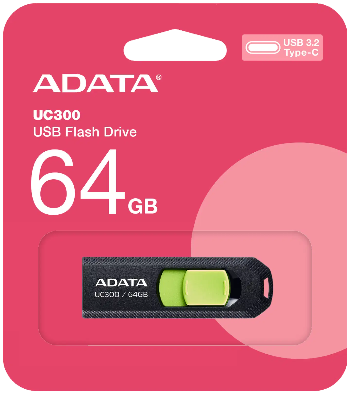ADATA UC300 USB-muistitikku, 64 GB, musta/vihreä (USB-C 3.2 Gen 1) - 2