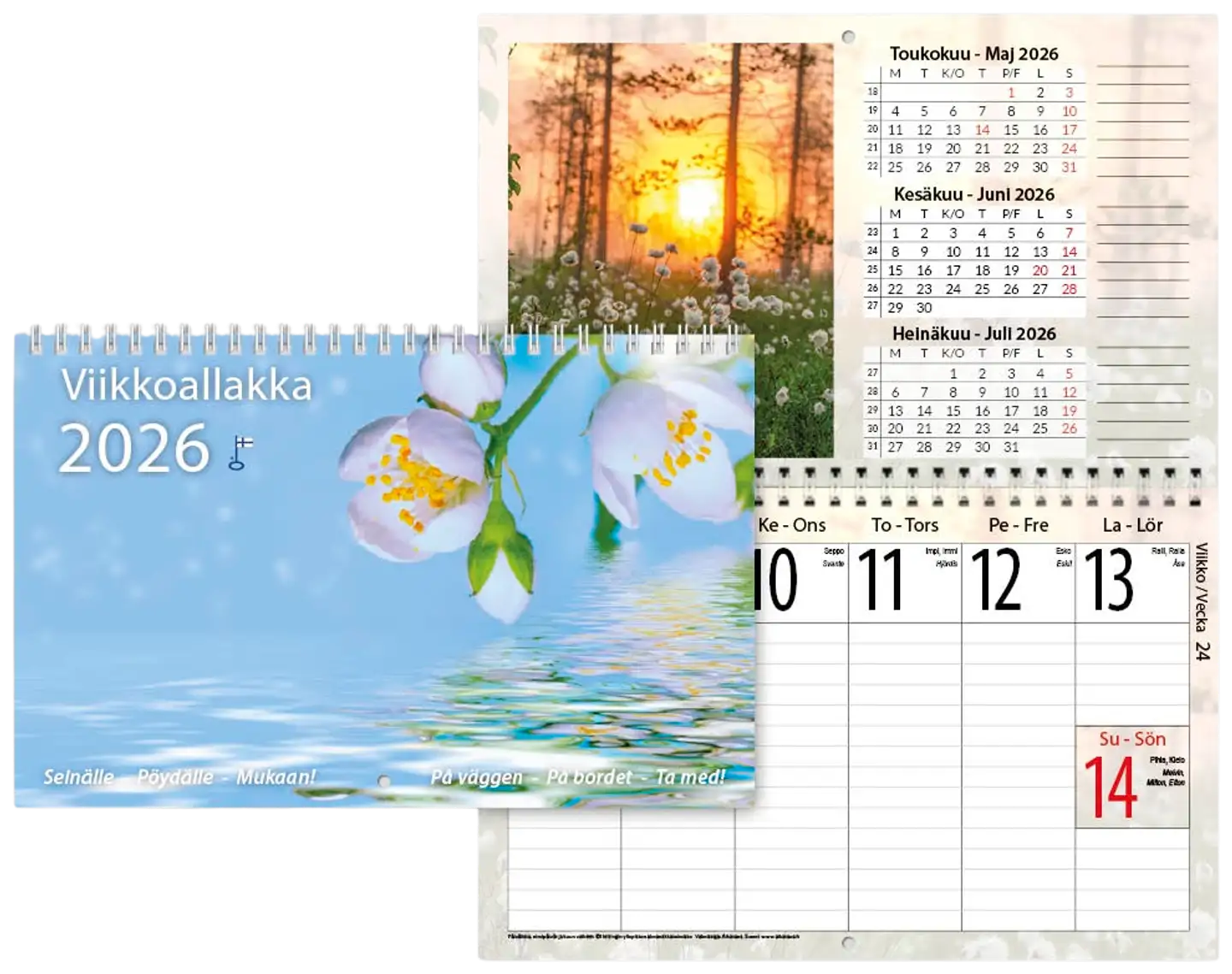 Aikataos seinäkalenteri Viikkoallakka 2026