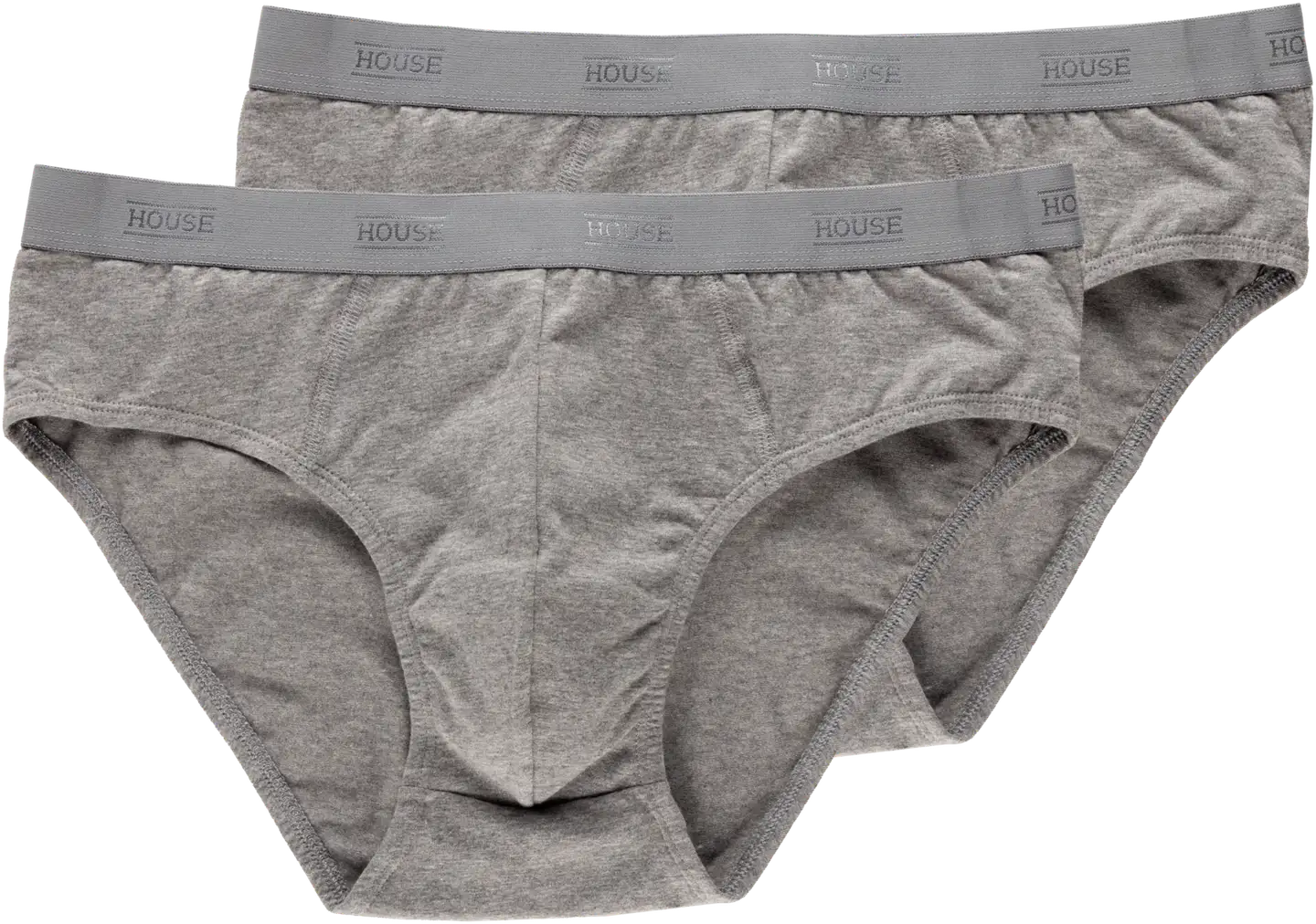 House miesten brief-alushousut 2-pack - Mel. grey - 1