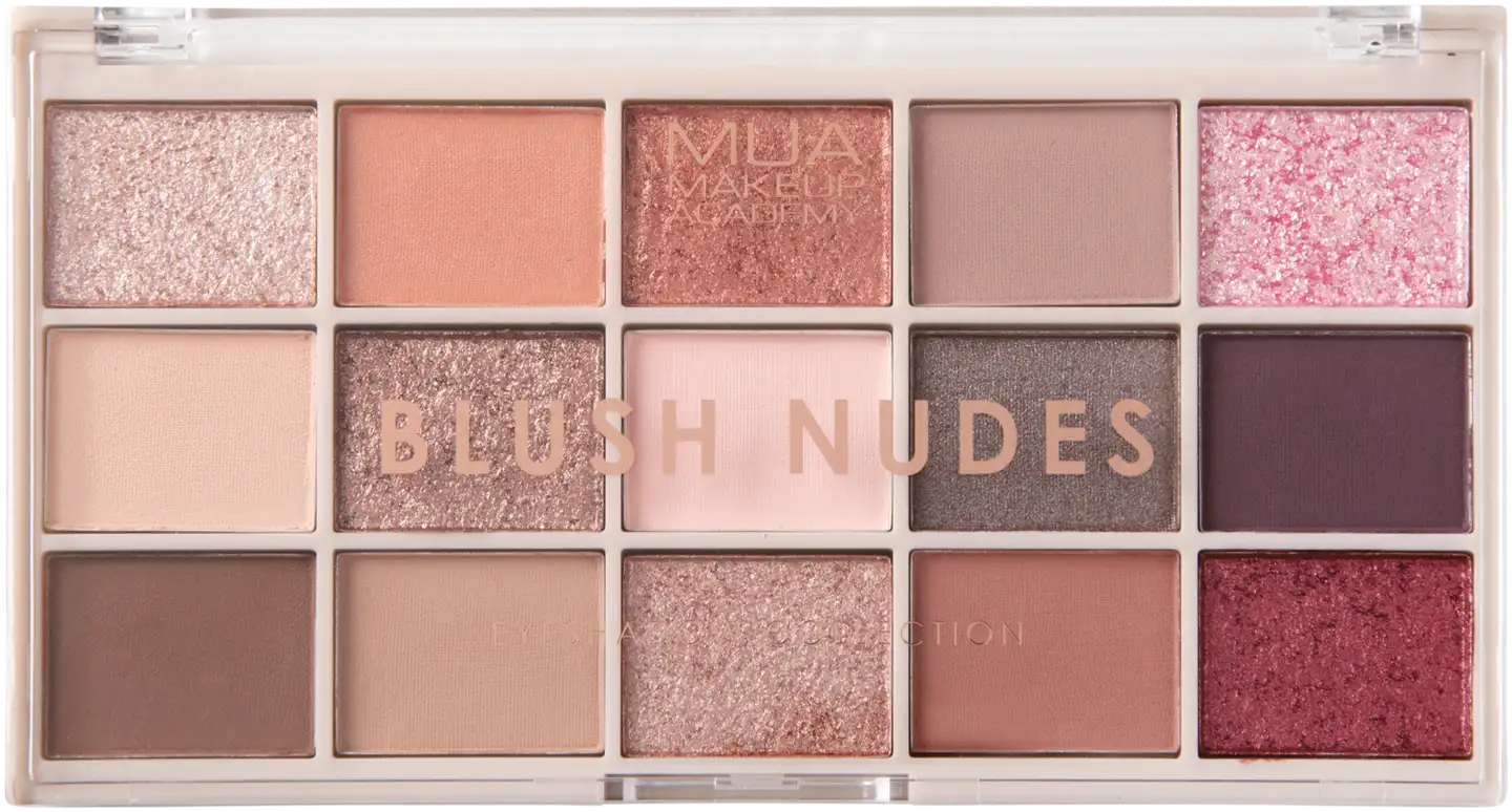 MUA Make Up Academy Eyeshadow Palette 15 shades 12 g Blush Nudes luomiväripaletti - Blush Nudes - 1