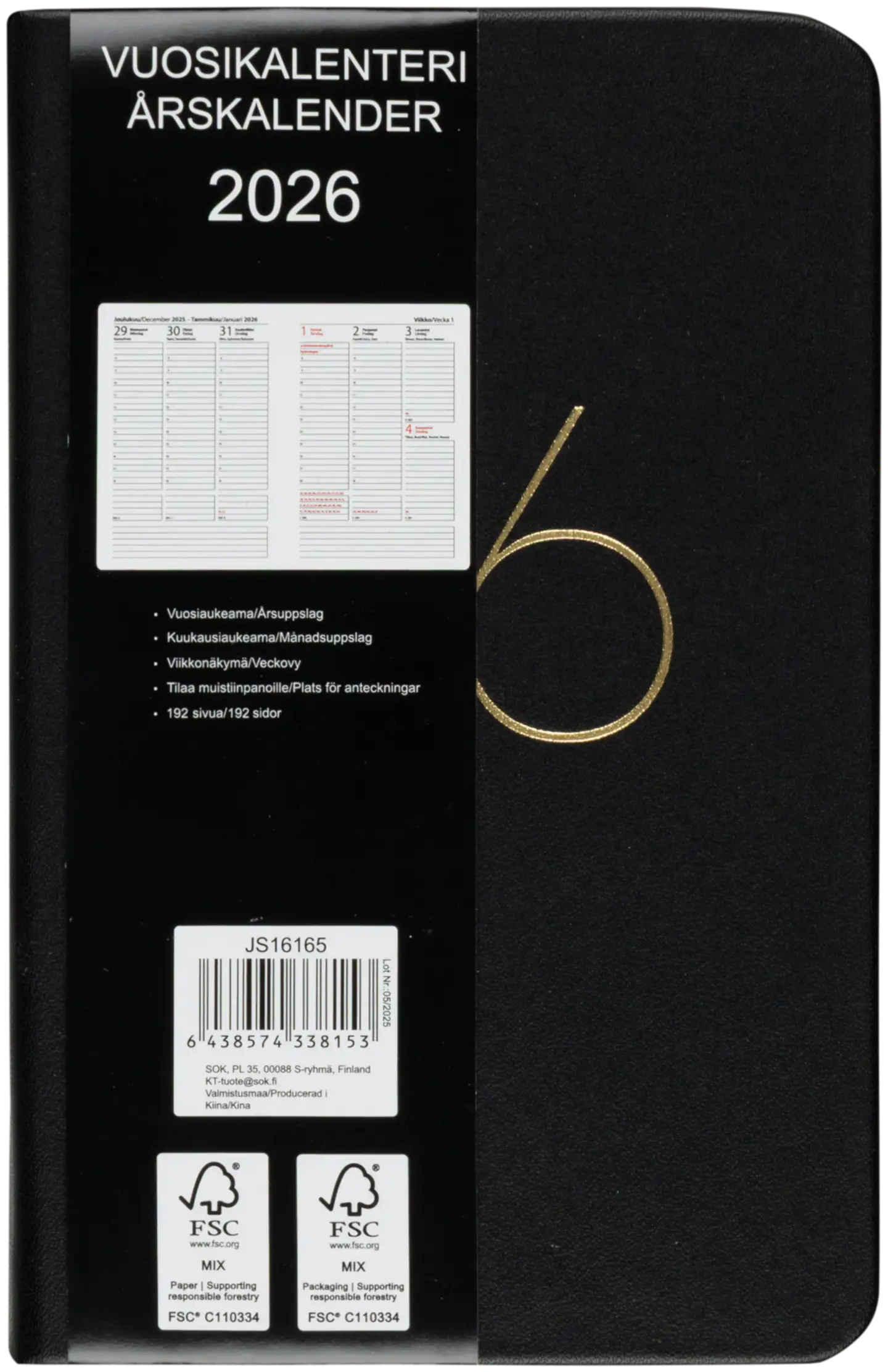 Taskukalenteri A6 musta - 3
