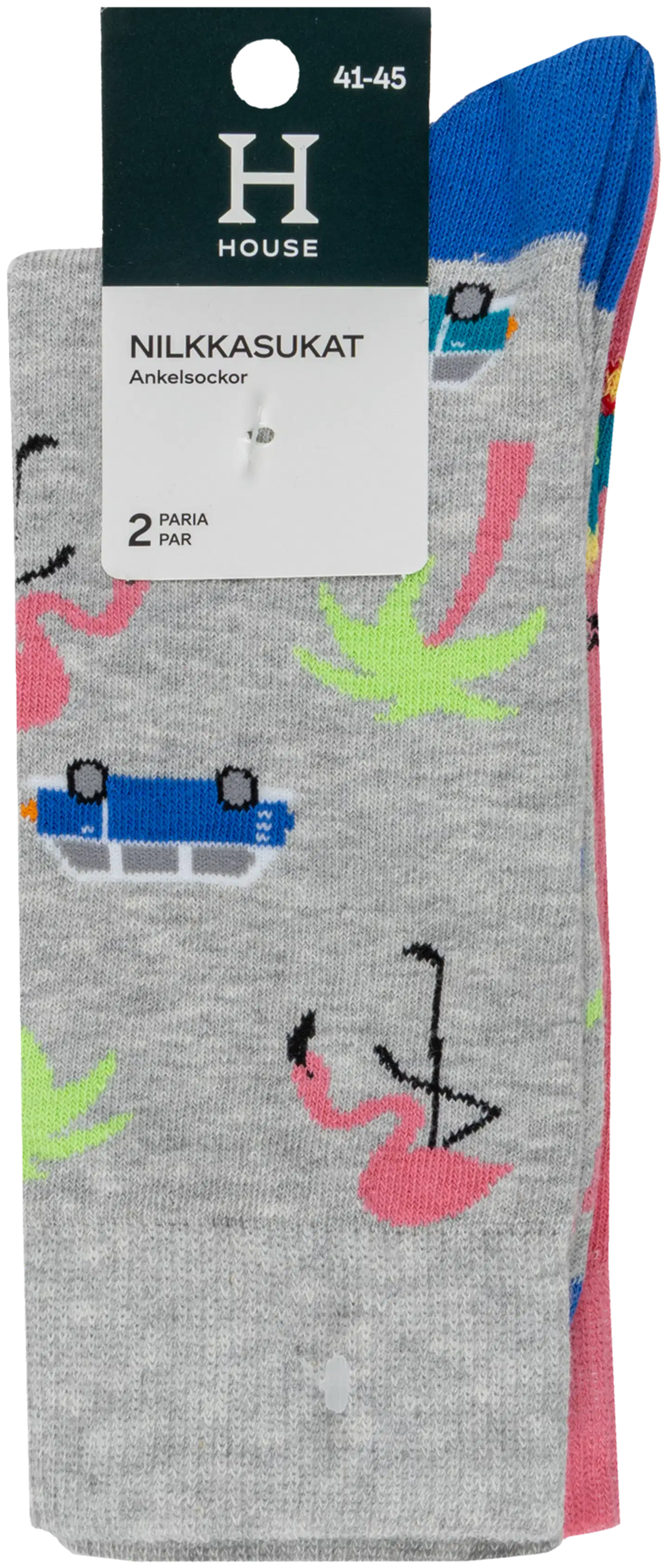 House miesten nilkkasukat tropiikki 193H062603 2-pack - 2