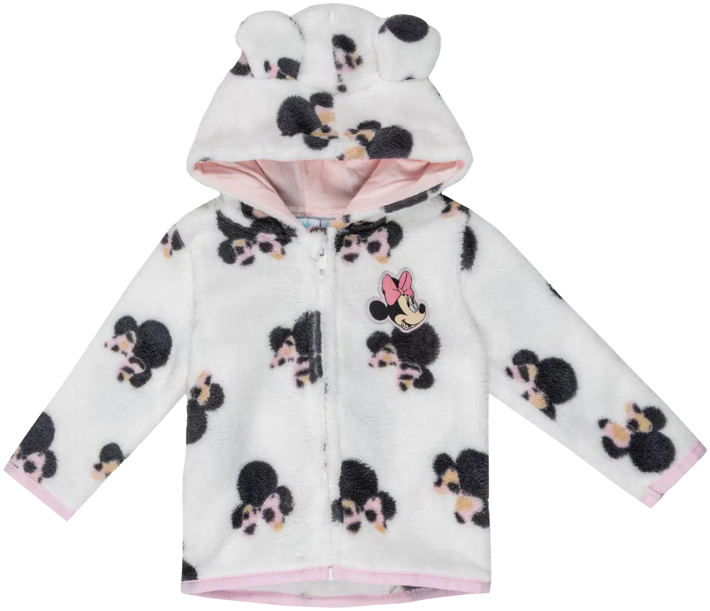 Disney vauvojen vetoketjullinen fleecehuppari Minni Hiiri ZH00001 - Valkoinen - 1