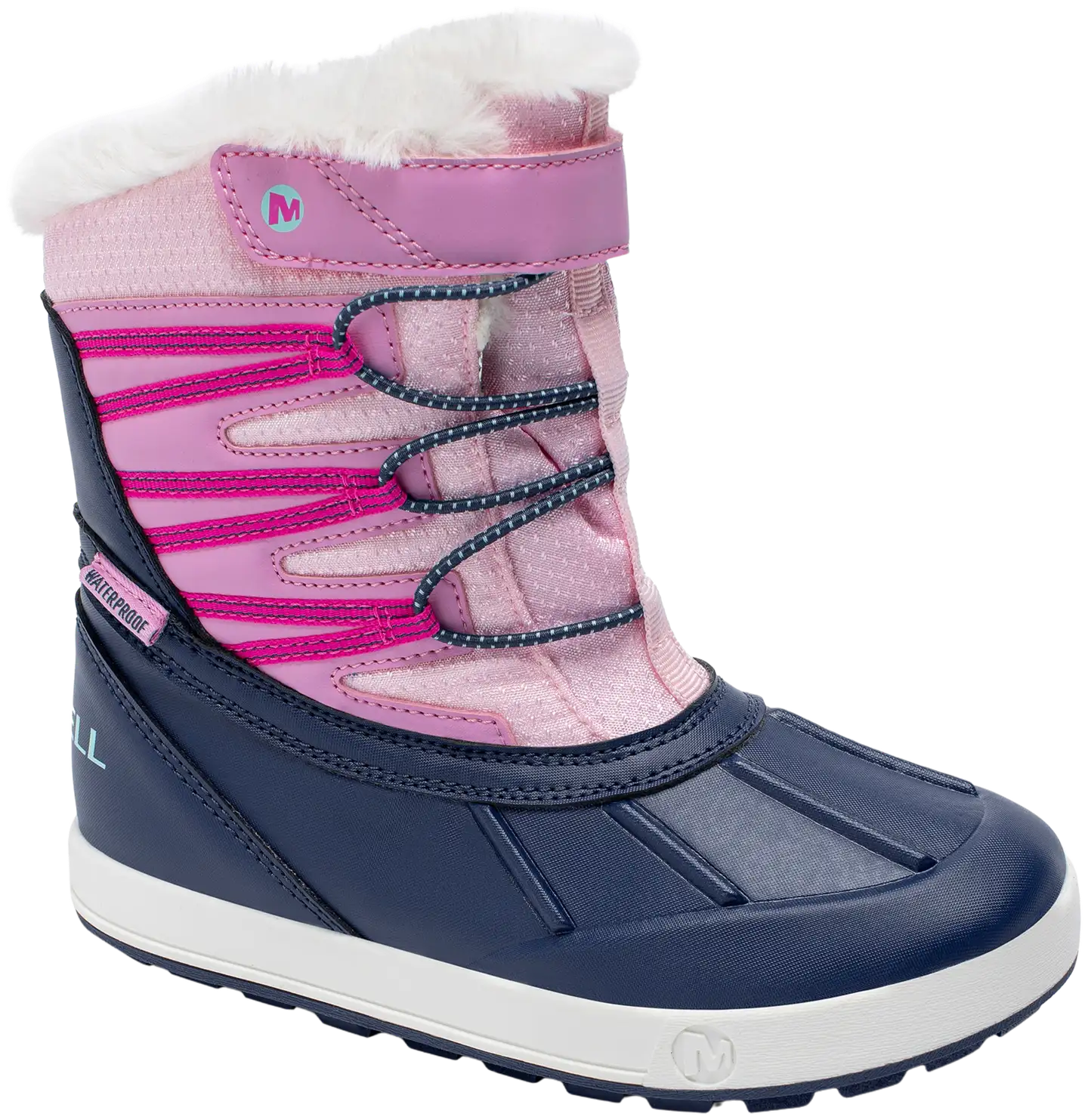 Merrell lasten vedenpitävä talvikenkä Snow Bank 5.0 - Navy/Pink - 4