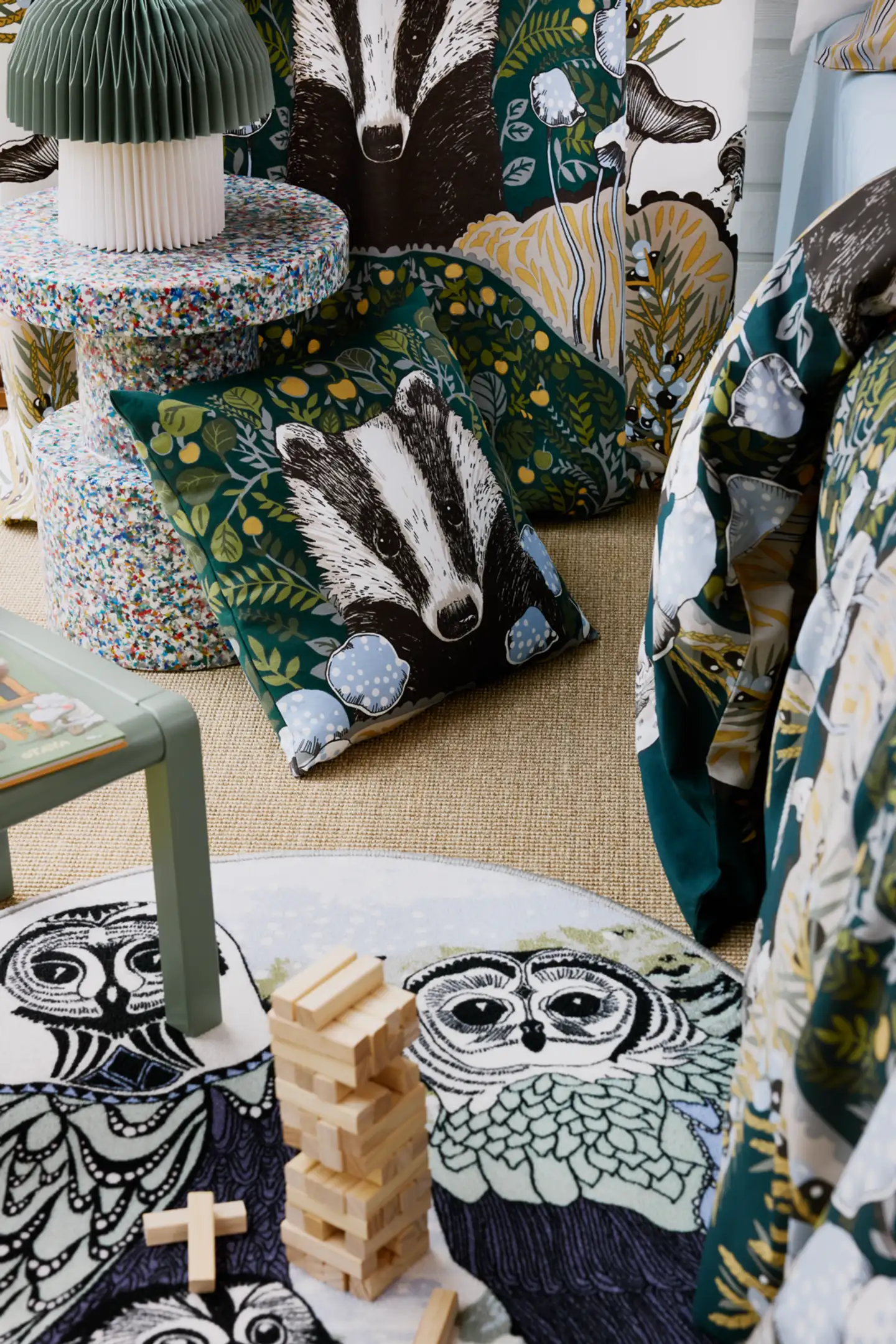 Vallila matto Huhuu  Ø 133 cm bluegreen - 3