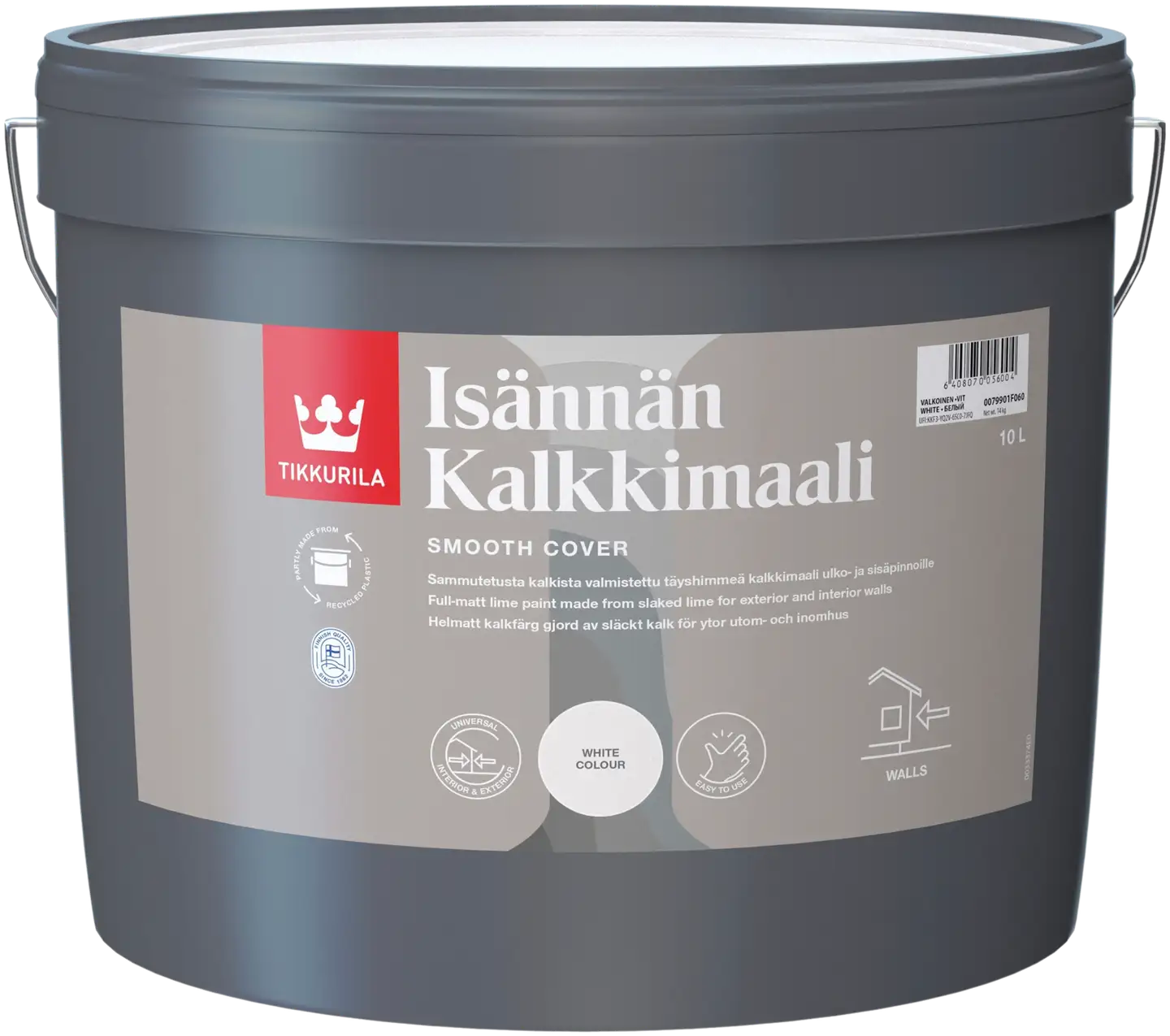 Tikkurila Isännän kalkkimaali 10l valkoinen täyshimmeä