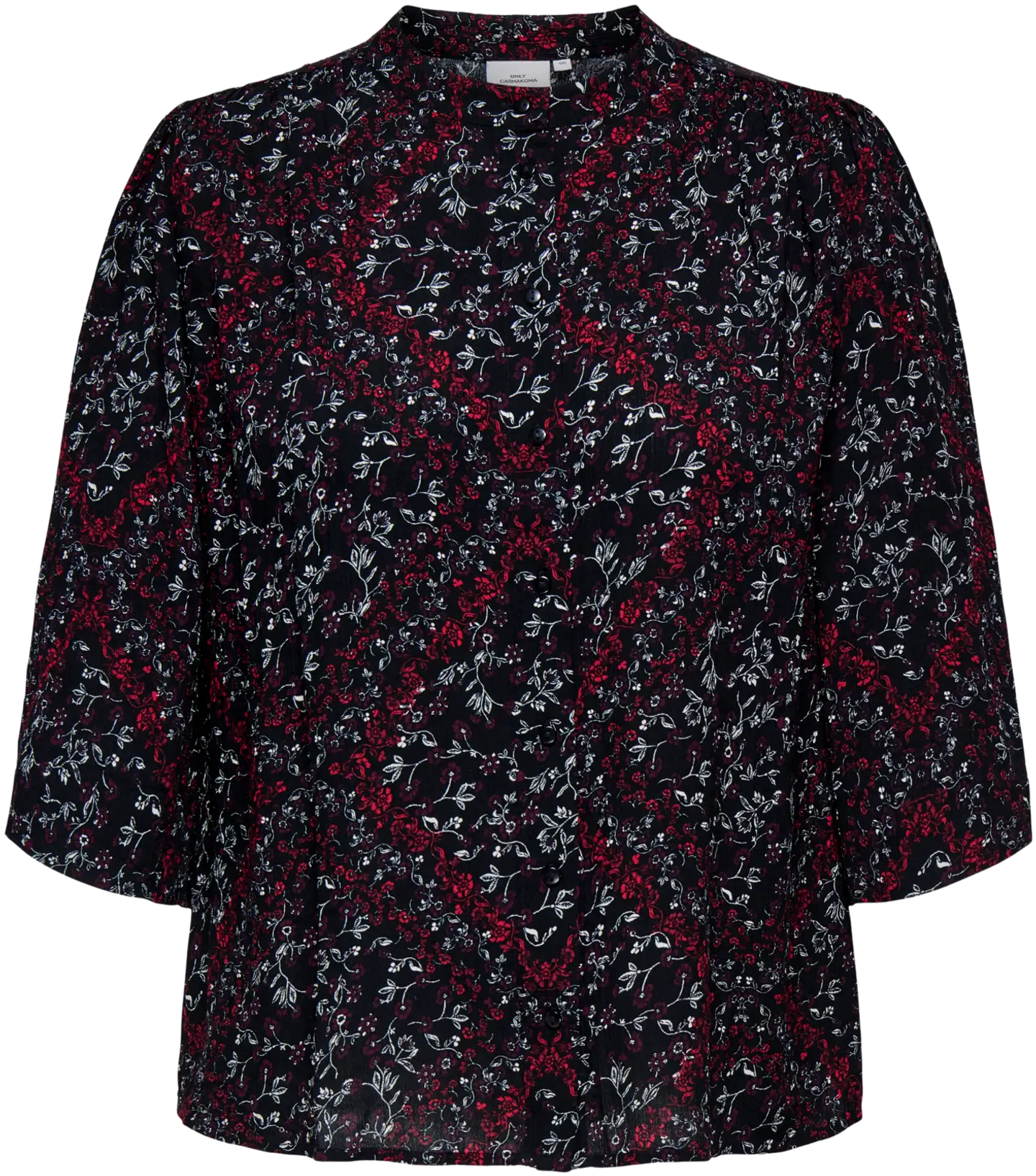 ONLY CARMAKOMA naisten kuviollinen viskoosipaita Carfosca - BLACK - 1