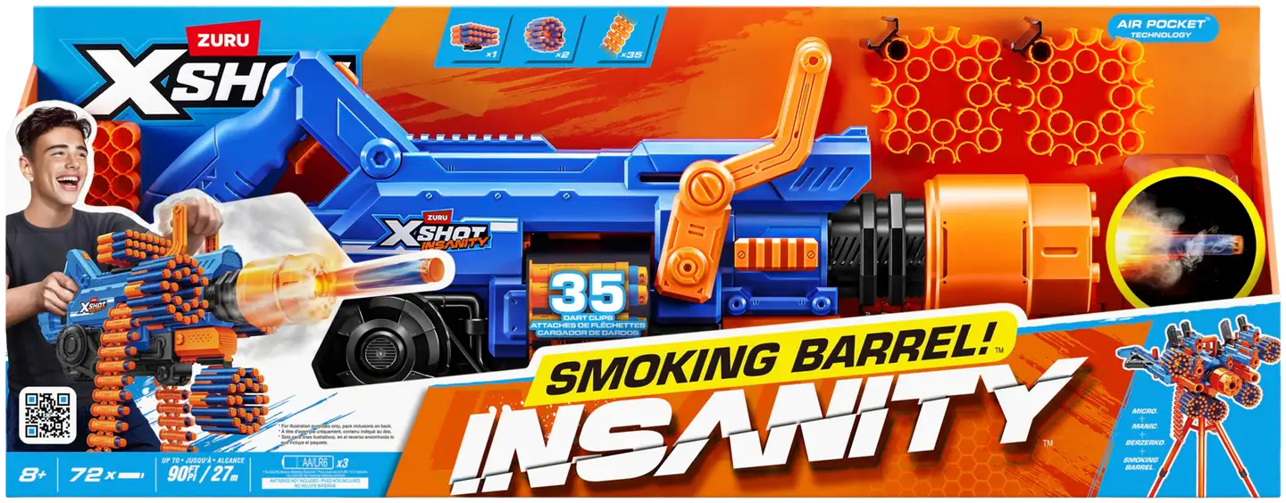 X-Shot Insanity leikkipistooli Smoking Barrel - 2