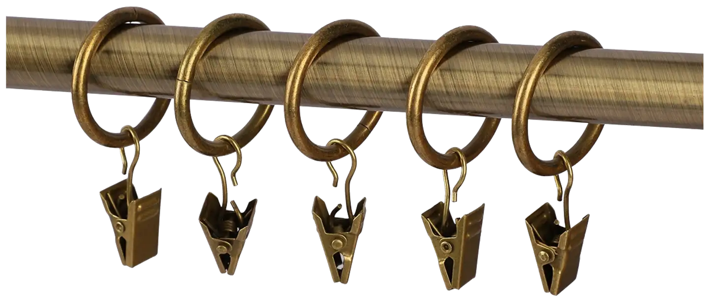Ihanin verhorengas nipistimellä antiikkimessinki 25/32mm 10kpl - 1