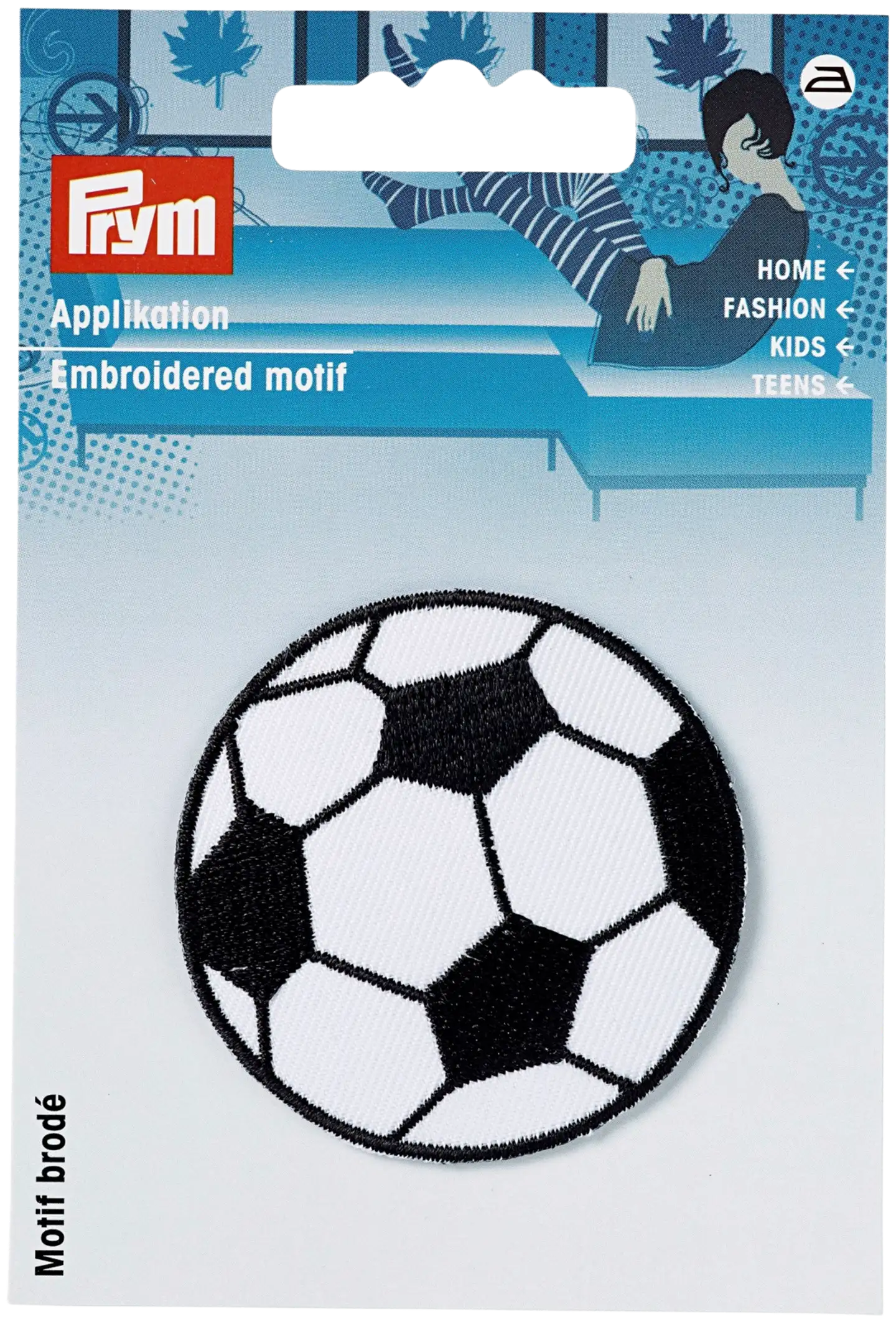 Prym silitettävä koristemerkki jalkapallo 53 mm - 1